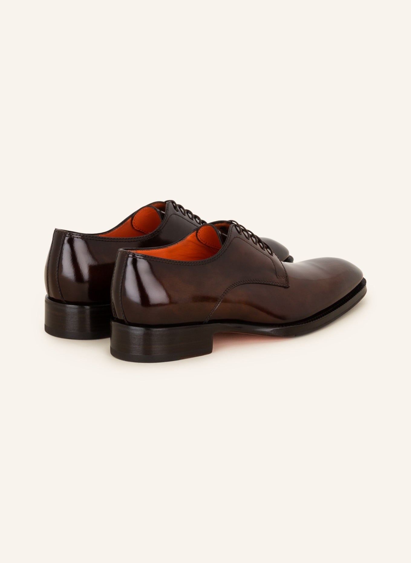Santoni Patent lace-up shoes , Color: DARK BROWN (Image 2)