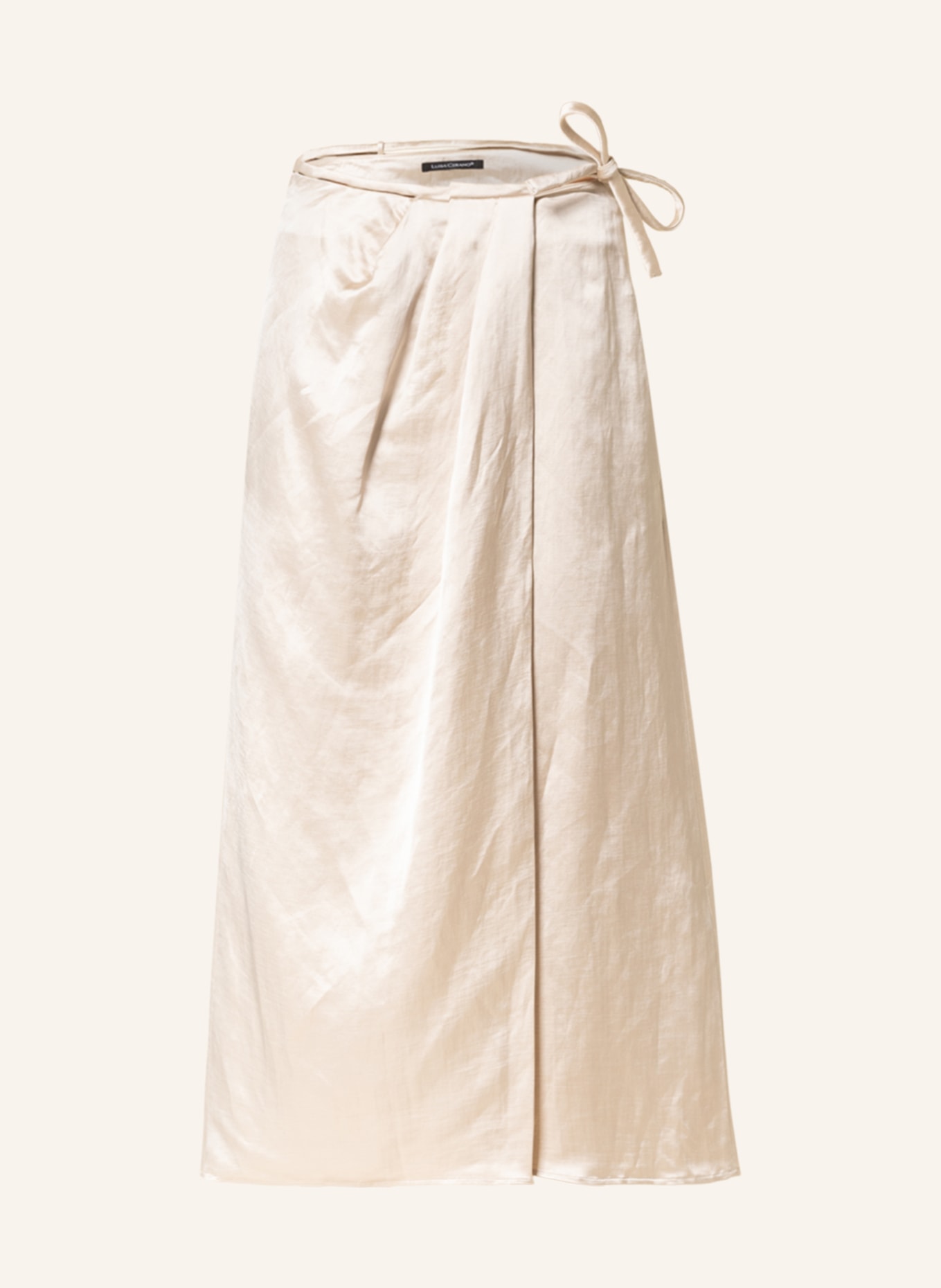 LUISA CERANO Skirt in wrap look with linen, Color: CREAM (Image 1)