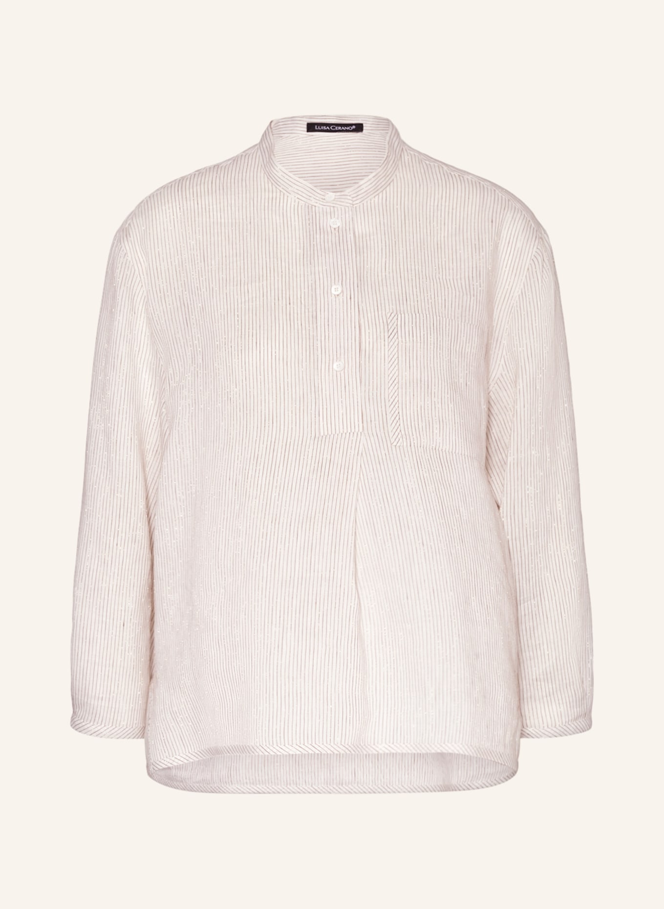 LUISA CERANO Linen blouse with glitter thread, Color: WHITE/ GOLD (Image 1)