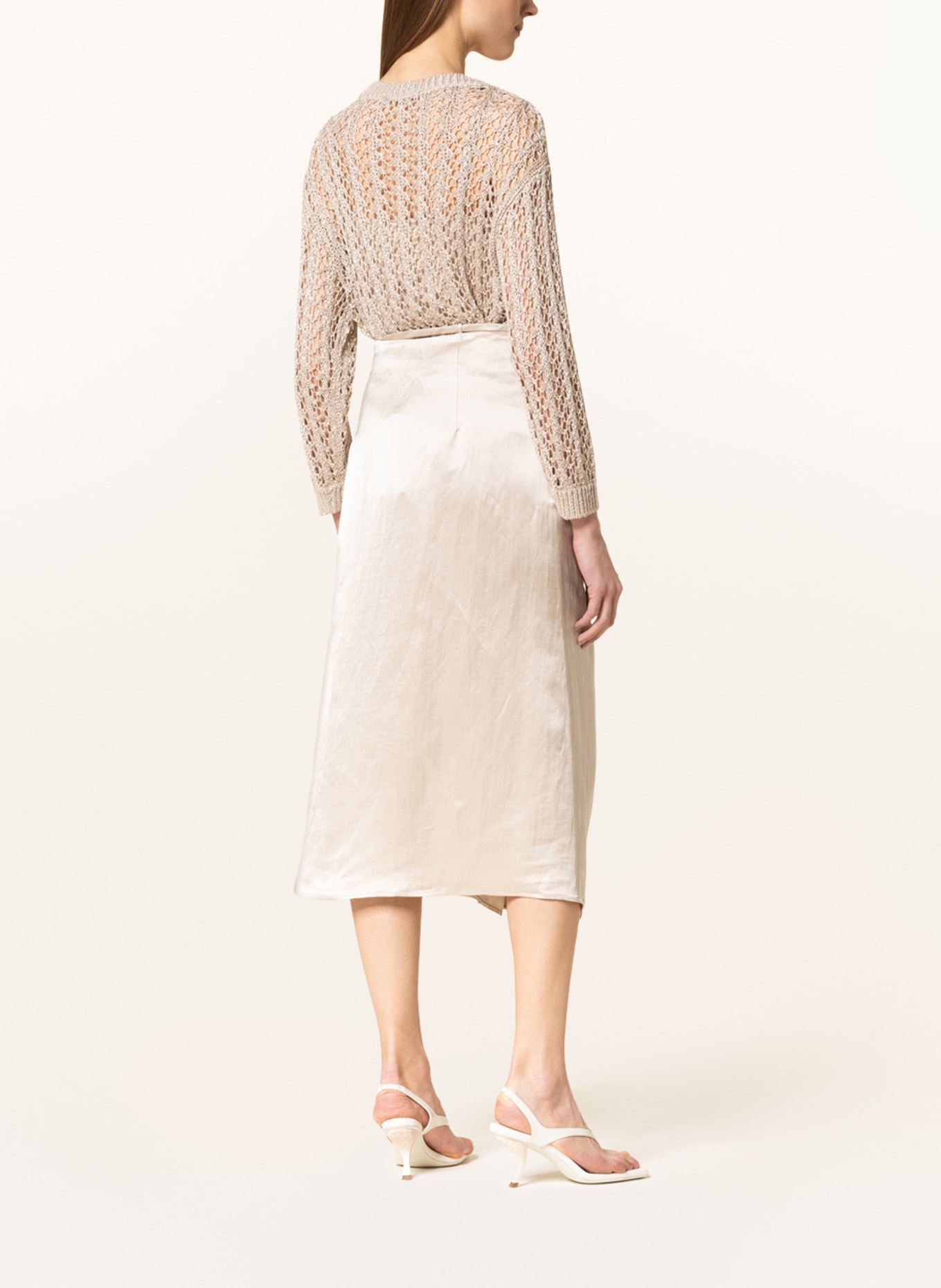 LUISA CERANO Pullover mit Leinen und Pailletten, Farbe: BEIGE (Bild 3)