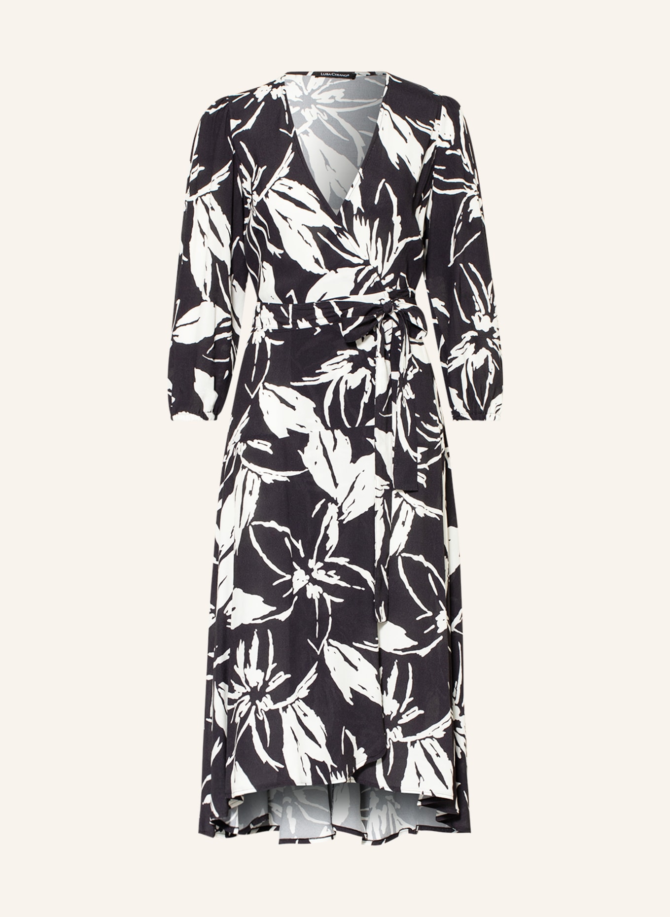 LUISA CERANO Wrap dress, Color: BLACK/ WHITE (Image 1)
