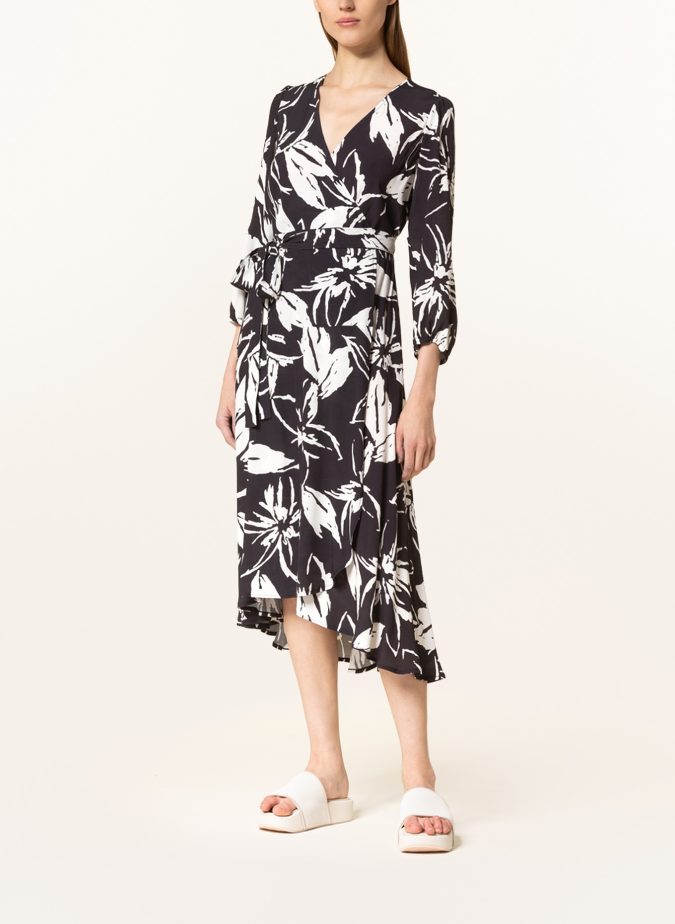 LUISA CERANO Wrap dress, Color: BLACK/ WHITE (Image 2)