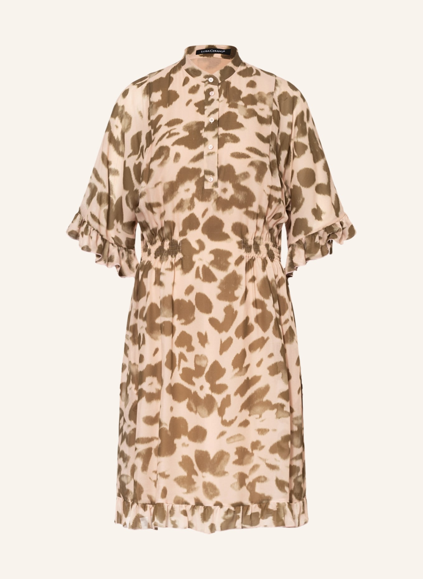 LUISA CERANO Dress with 3/4 sleeves, Color: BEIGE/ KHAKI (Image 1)