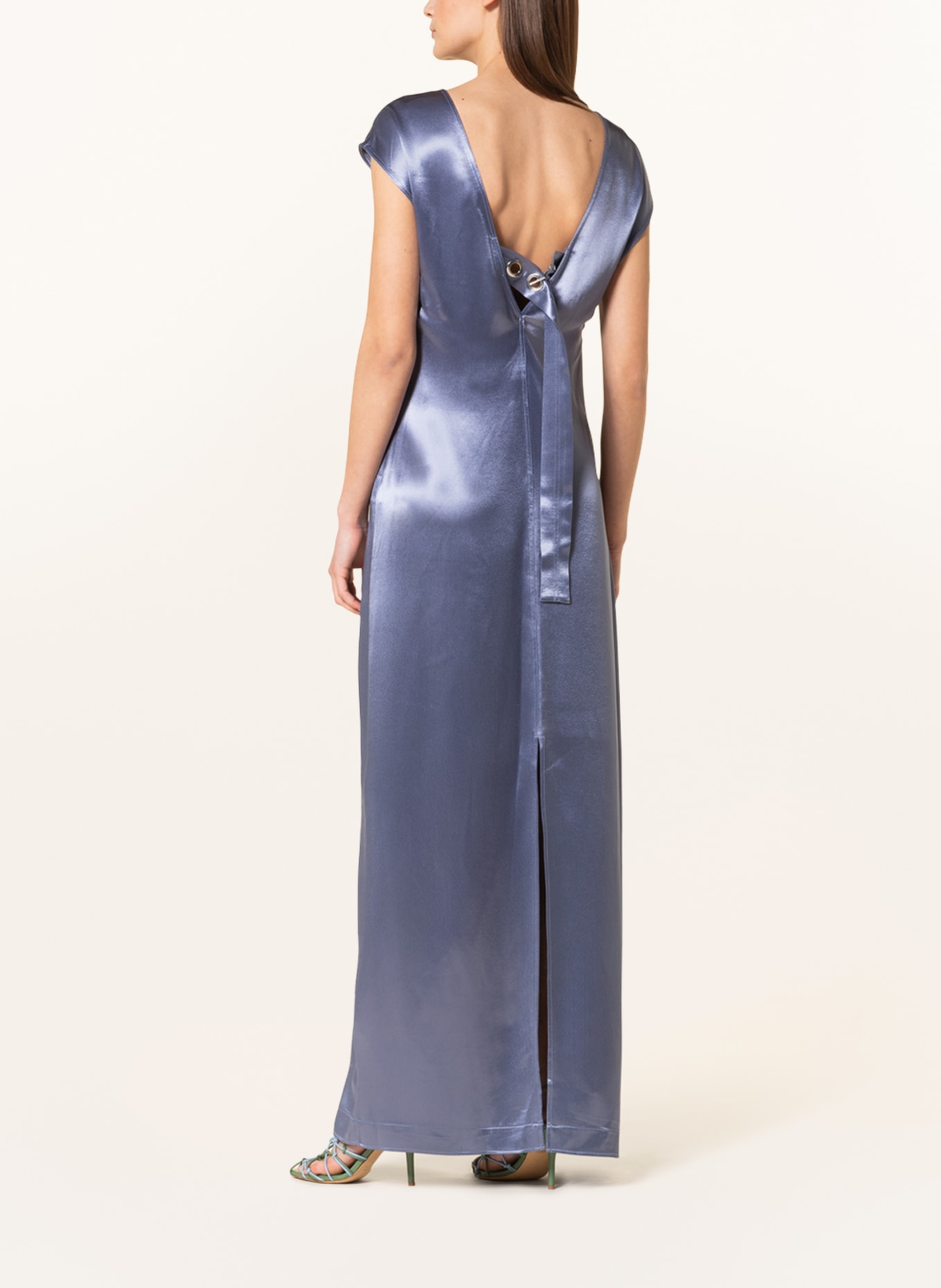 Calvin Klein Saténové šaty NAIA, Barva: TMAVĚ MODRÁ (Obrázek 3)