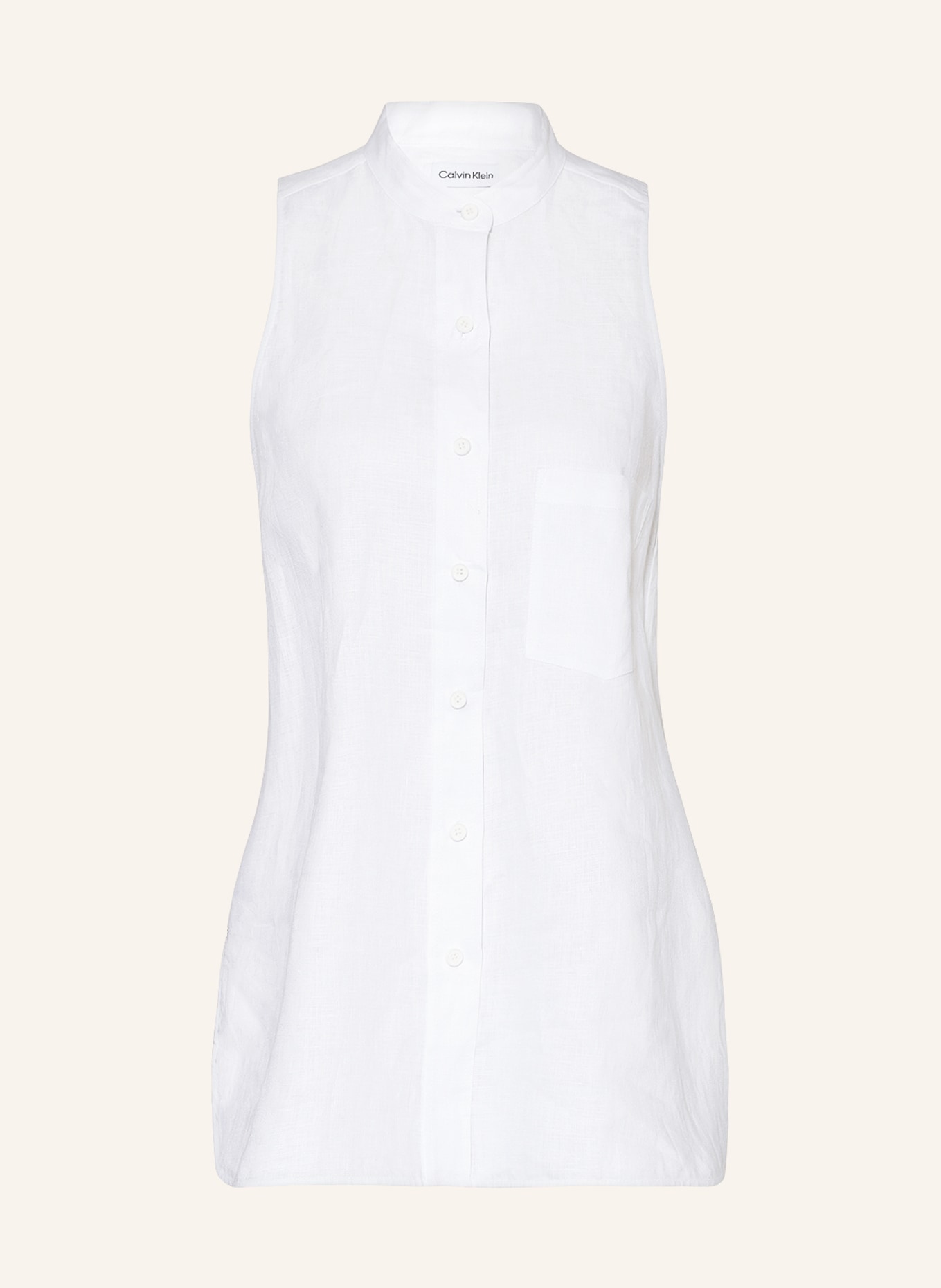Calvin Klein Blouse top made of linen, Color: WHITE (Image 1)