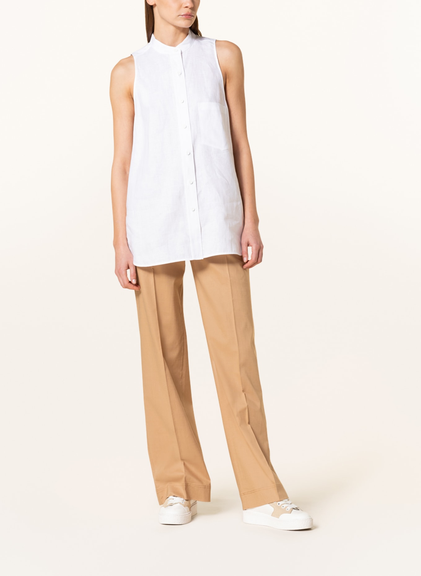 Calvin Klein Blouse top made of linen, Color: WHITE (Image 2)