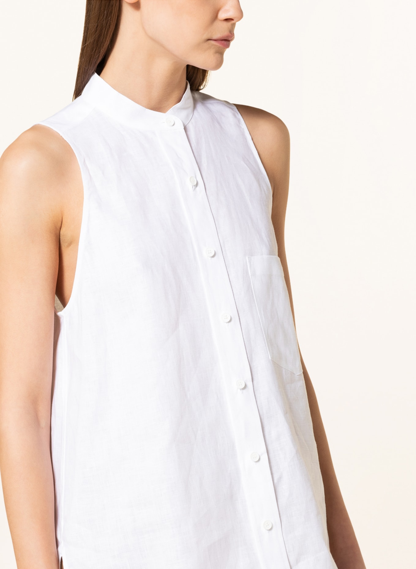 Calvin Klein Blouse top made of linen, Color: WHITE (Image 4)