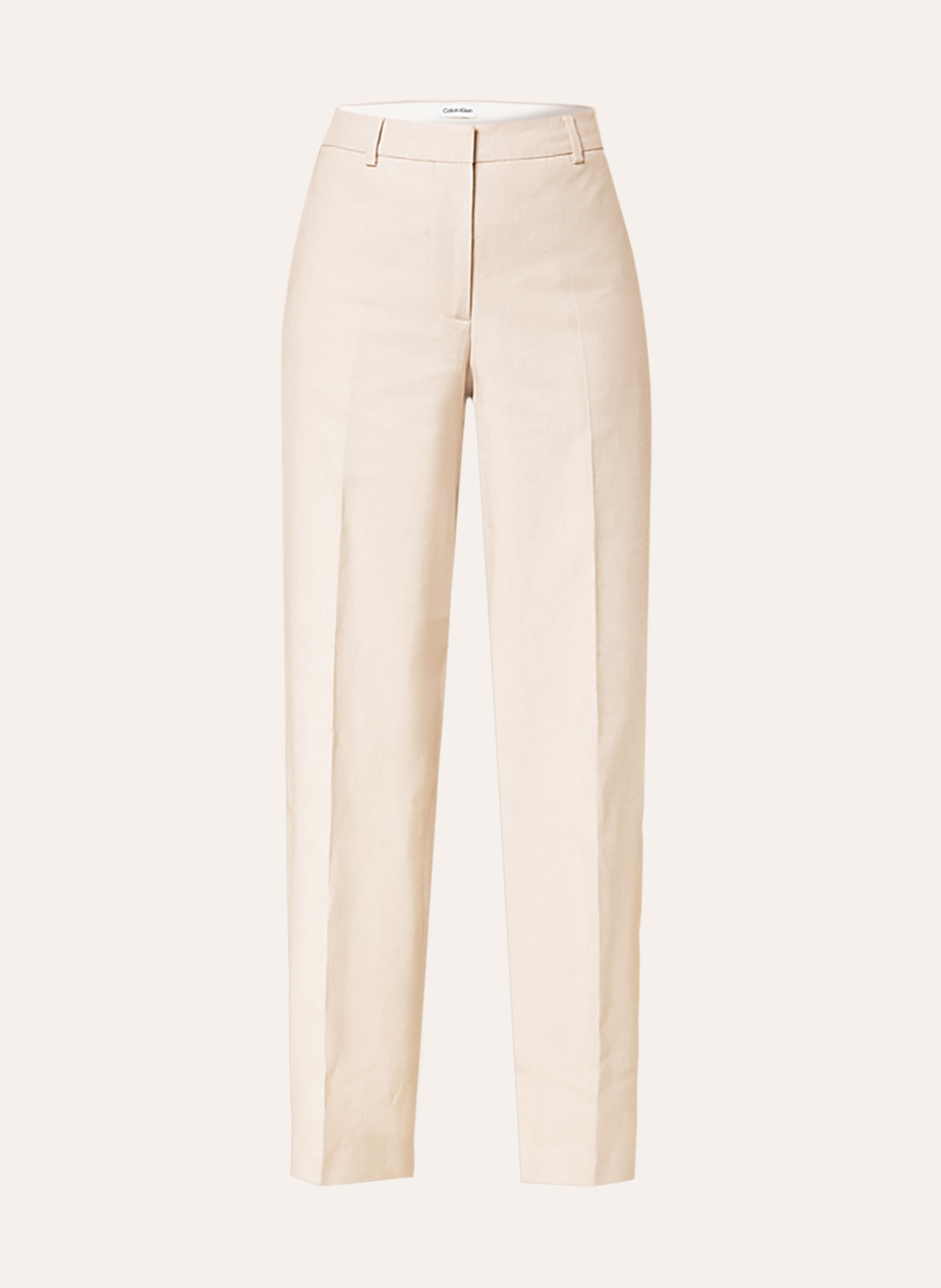 Calvin Klein Spodnie marlena z dodatkiem lnu, Kolor: BEŻOWY (Obrazek 1)