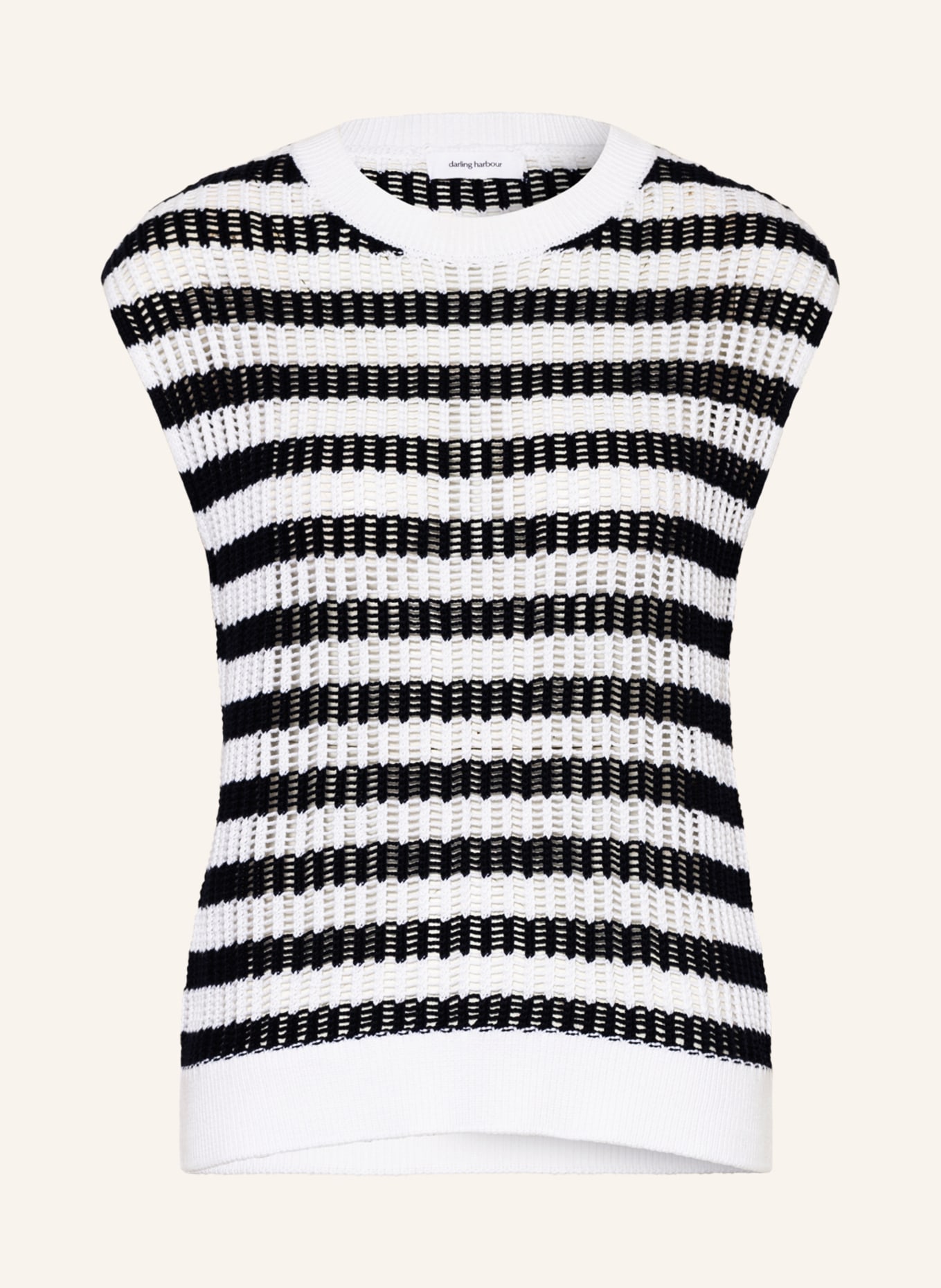 darling harbour Sweater vest, Color: BLACK/ WHITE (Image 1)