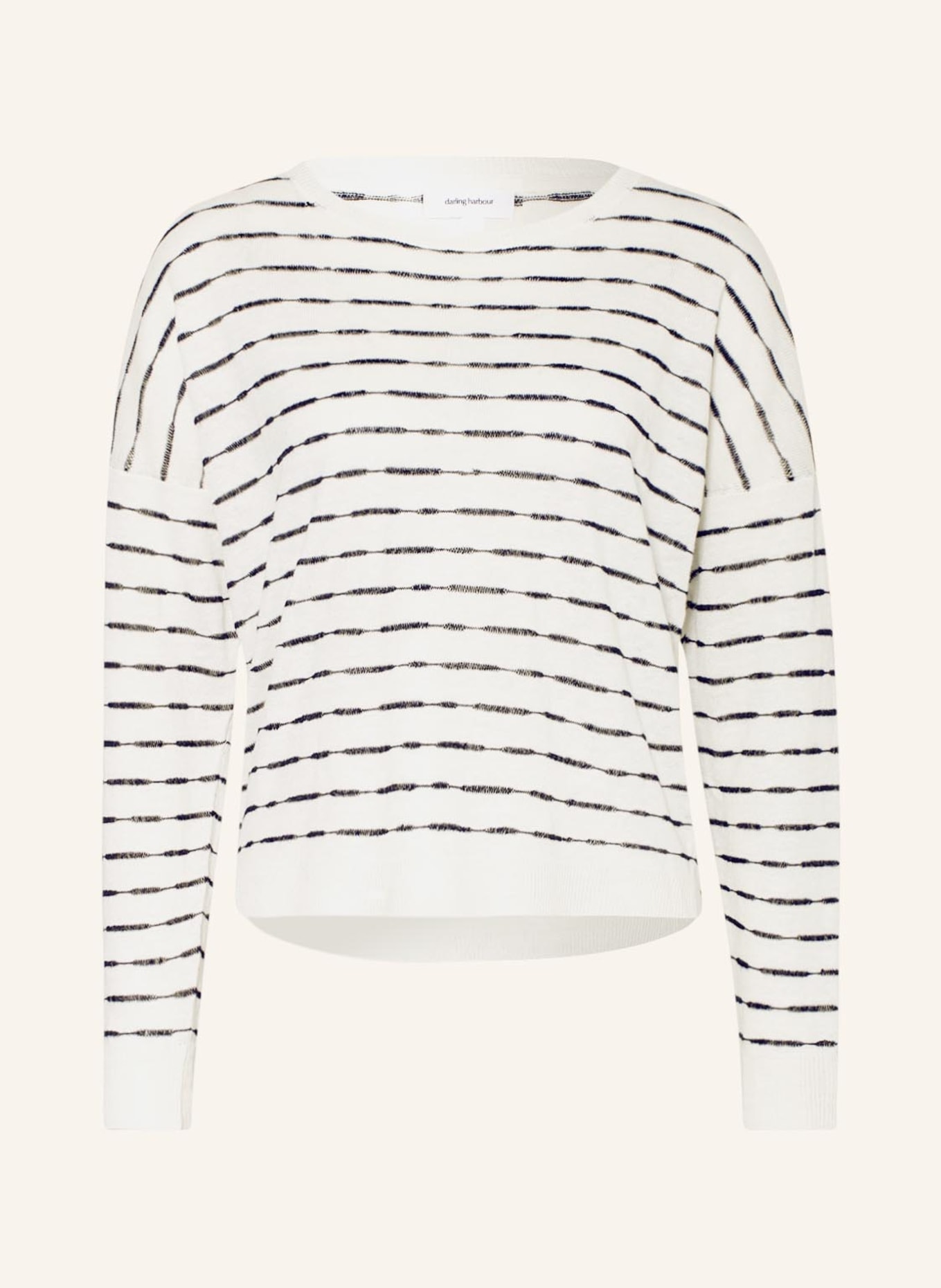 darling harbour Linen sweater, Color: WHITE/ BLACK (Image 1)