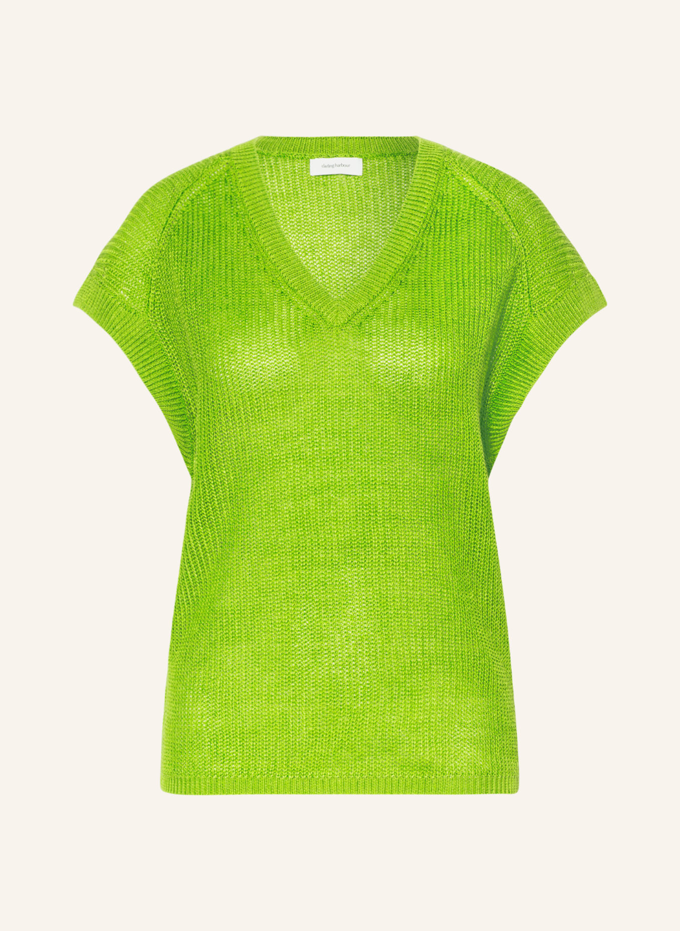 darling harbour Knit shirt in linen, Color: NEON GREEN (Image 1)