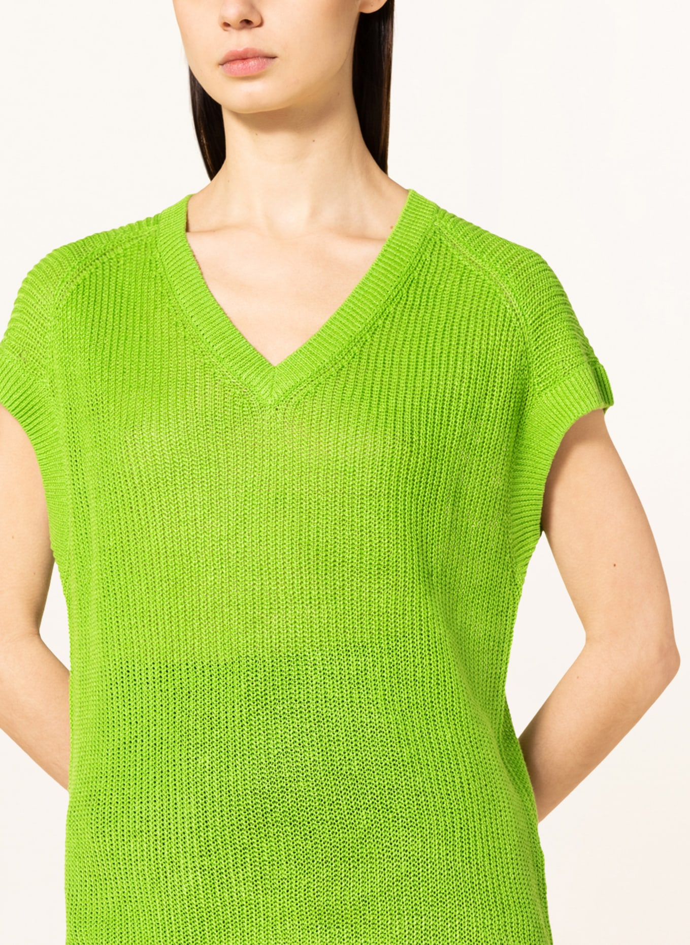 darling harbour Knit shirt in linen, Color: NEON GREEN (Image 4)