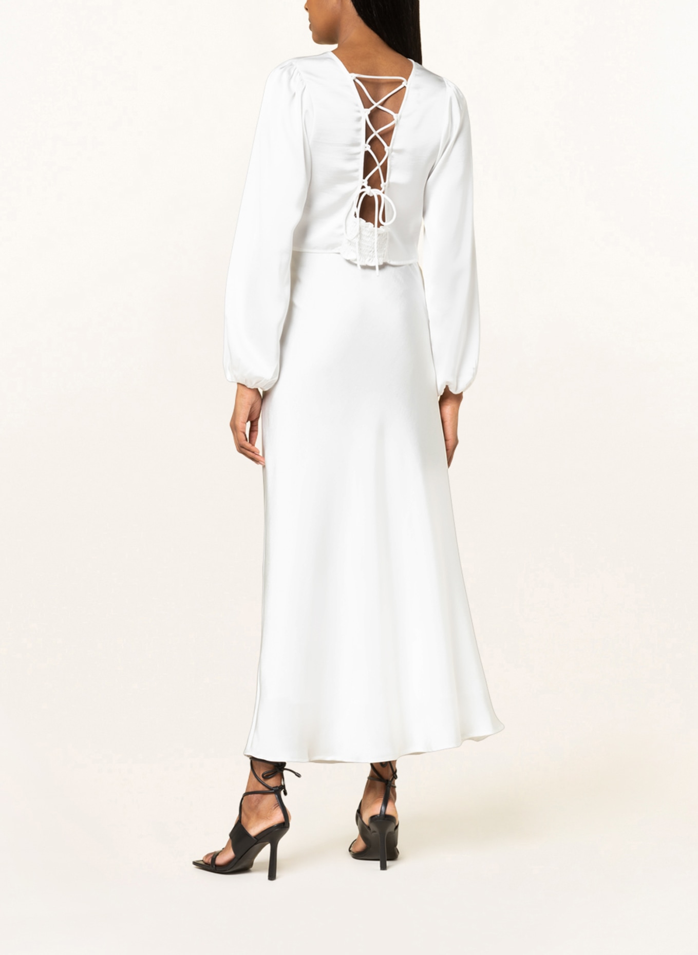 NEO NOIR Cropped shirt blouse AURA , Color: WHITE (Image 3)