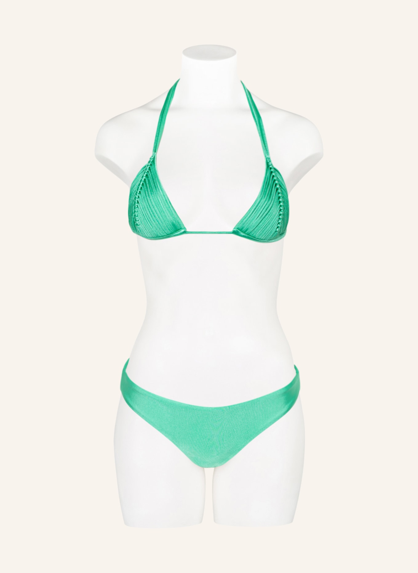 PILYQ Brazilian-Bikini-Hose BASIC RUCHED TEENY, Farbe: GRÜN (Bild 2)