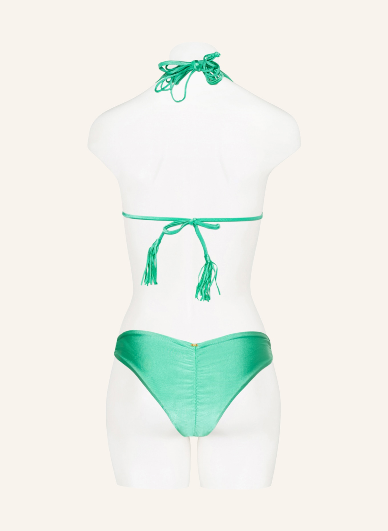 PILYQ Brazilian-Bikini-Hose BASIC RUCHED TEENY, Farbe: GRÜN (Bild 3)