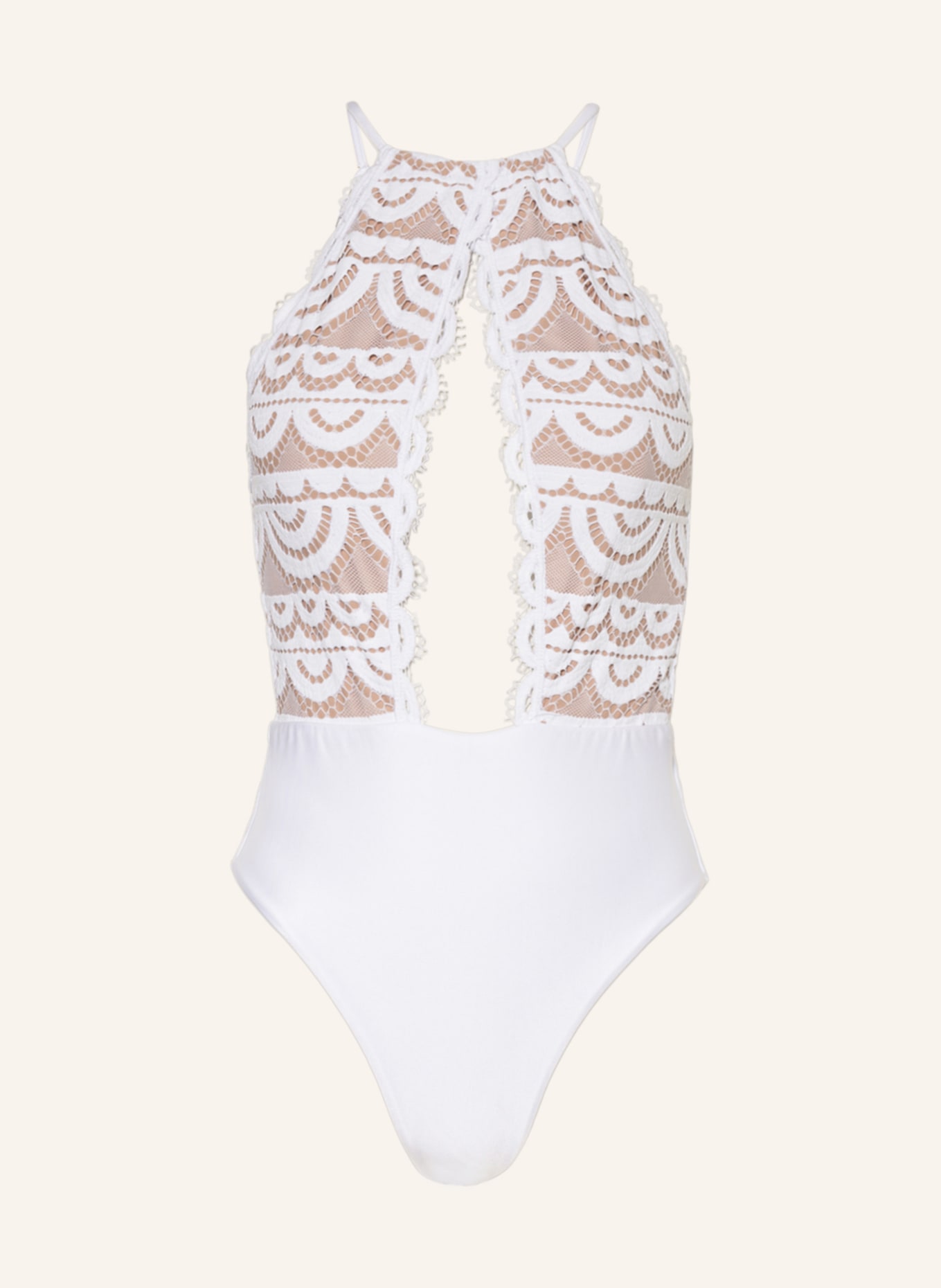 PILYQ High neck swimsuit WATERLILY, Color: WHITE (Image 1)
