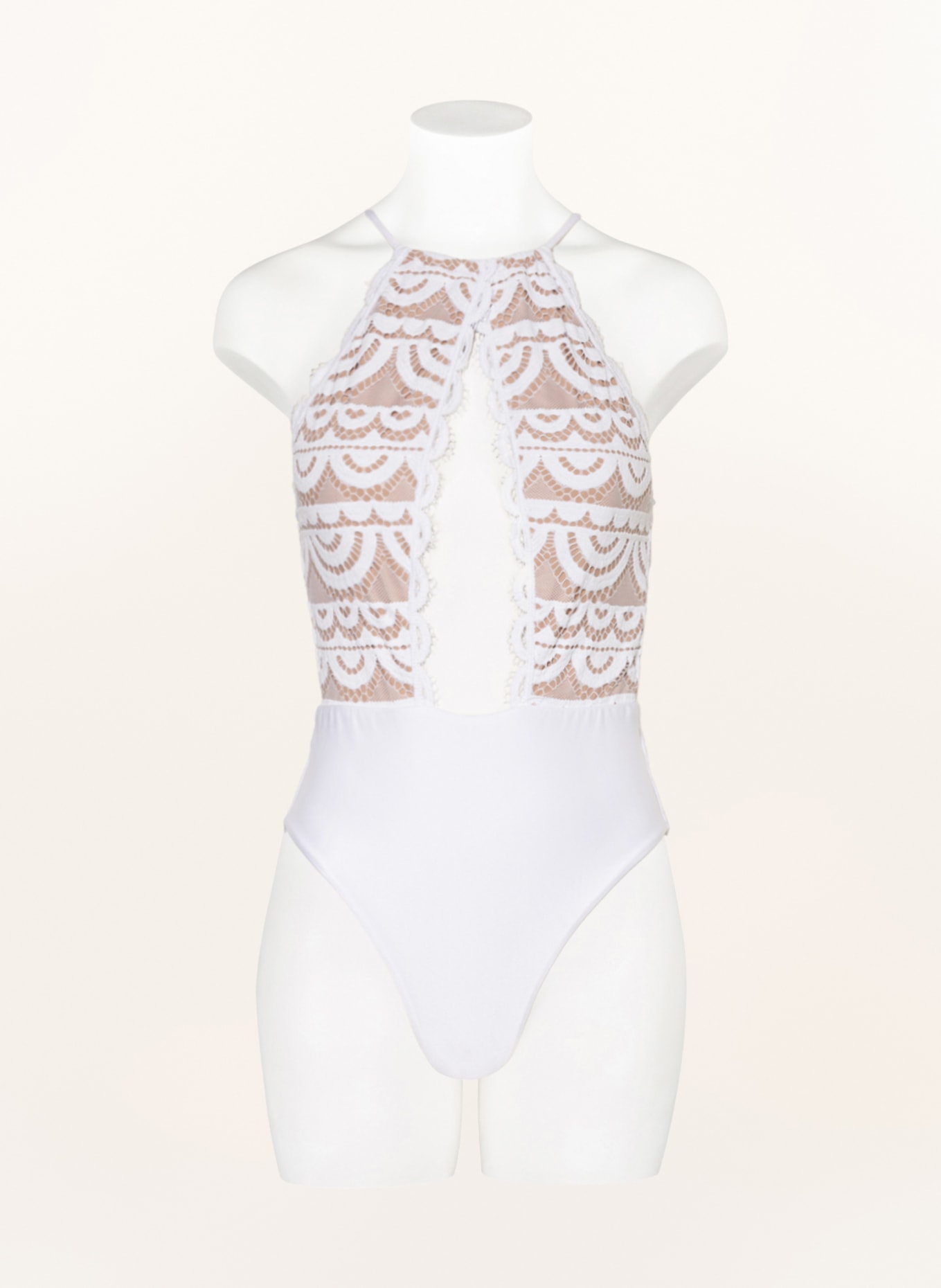 PILYQ High neck swimsuit WATERLILY, Color: WHITE (Image 2)