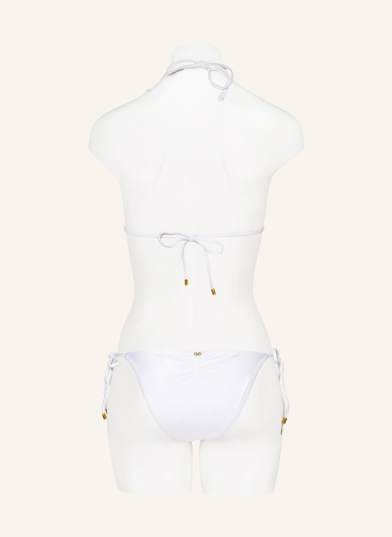 PILYQ Triangle bikini bottoms LACE TIE TEENY, Color: WHITE (Image 3)