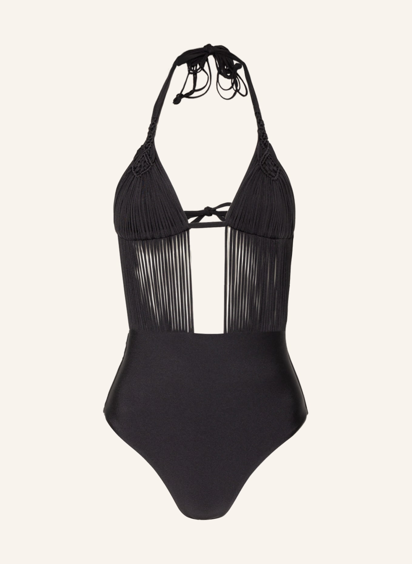 PILYQ Halter neck swimsuit MILA, Color: BLACK (Image 1)