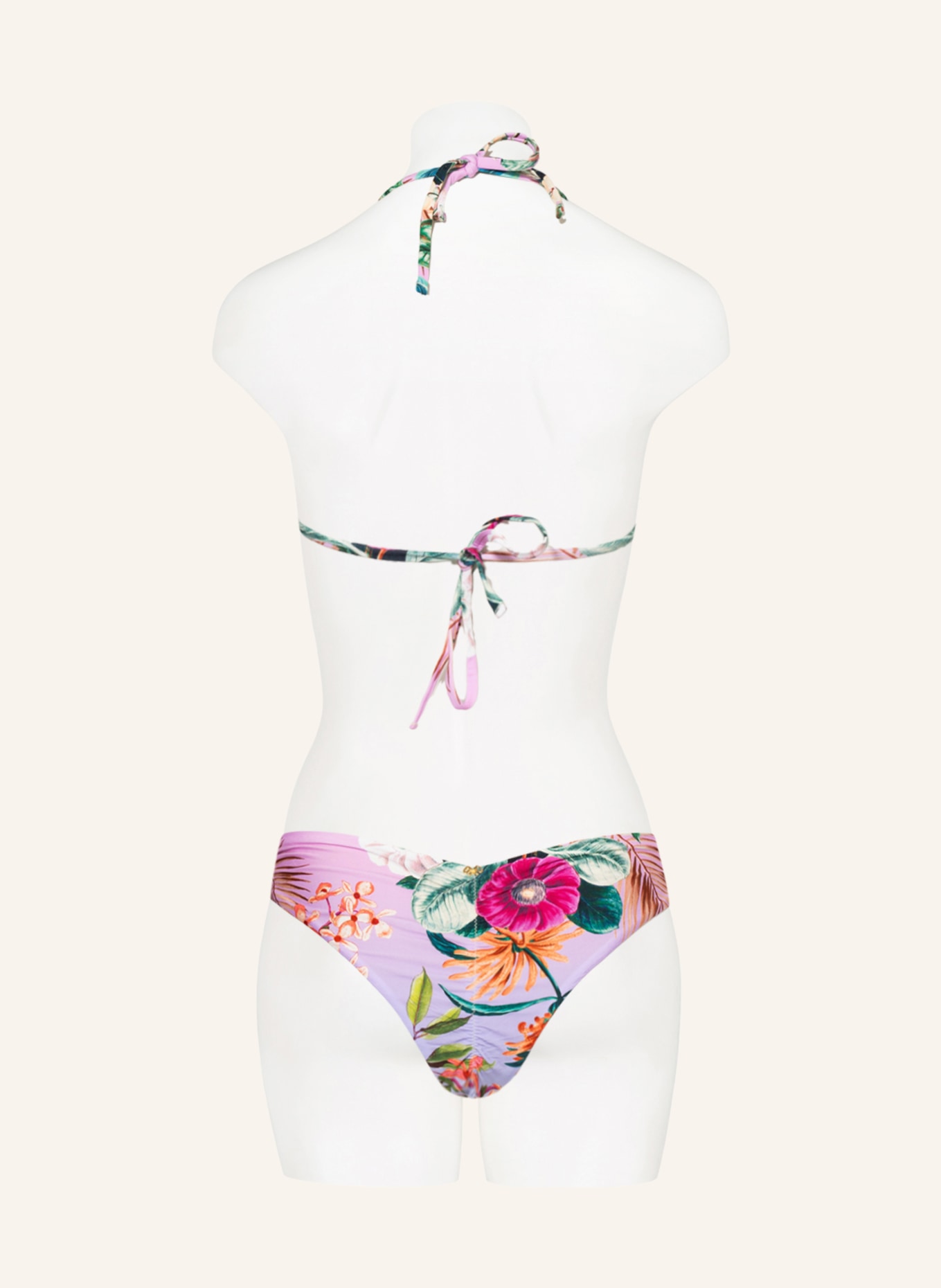 PILYQ Brazilian-Bikini-Hose BASIC RUCHED TEENY, Farbe: LILA/ ROSA/ GRÜN (Bild 3)