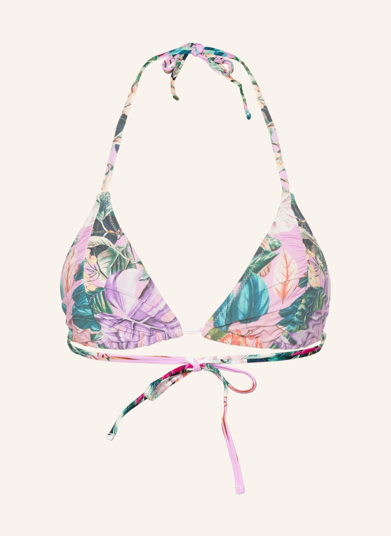 PILYQ Triangel-Bikini-Top, Farbe: LILA/ ROSA/ GRÜN (Bild 1)