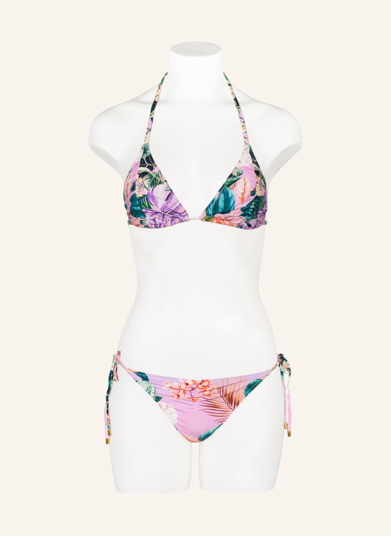 PILYQ Triangel-Bikini-Top, Farbe: LILA/ ROSA/ GRÜN (Bild 2)