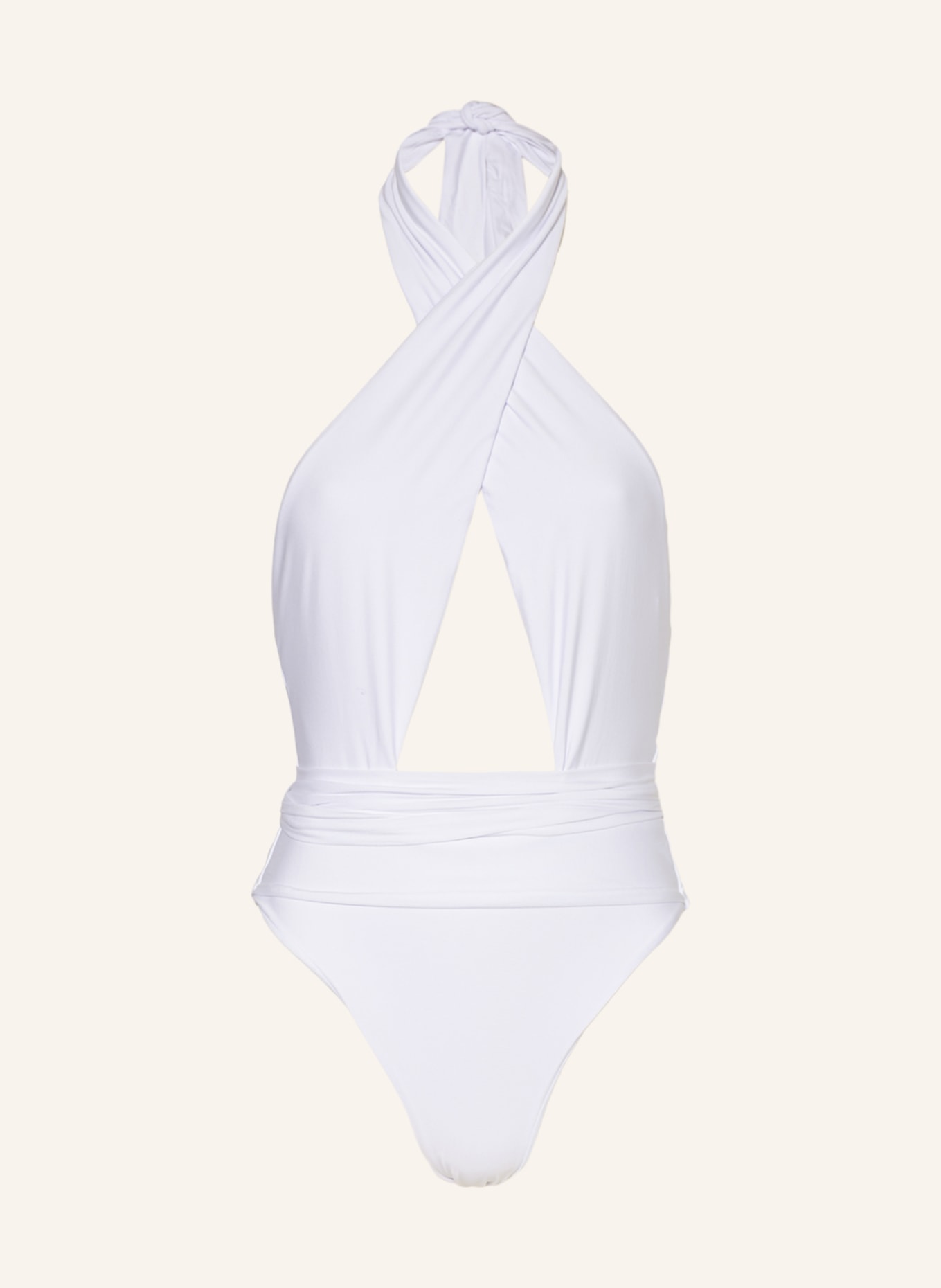 PILYQ Halter neck swimsuit ALEX, Color: WHITE (Image 1)