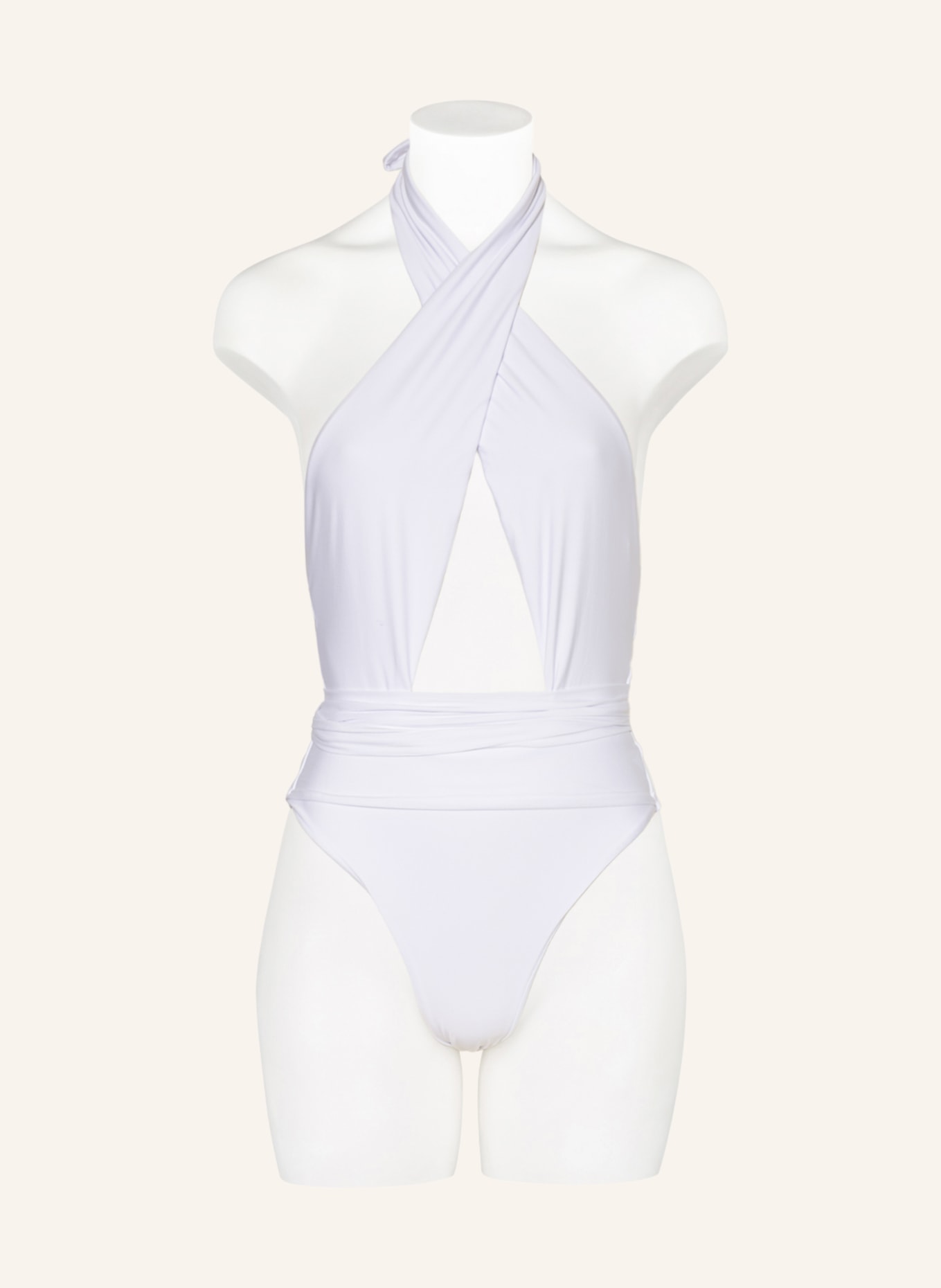 PILYQ Halter neck swimsuit ALEX, Color: WHITE (Image 2)