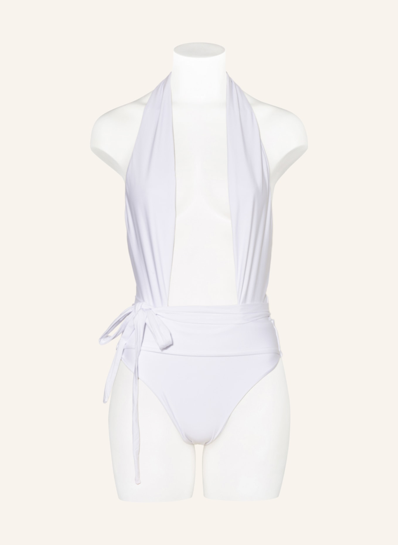 PILYQ Halter neck swimsuit ALEX, Color: WHITE (Image 4)