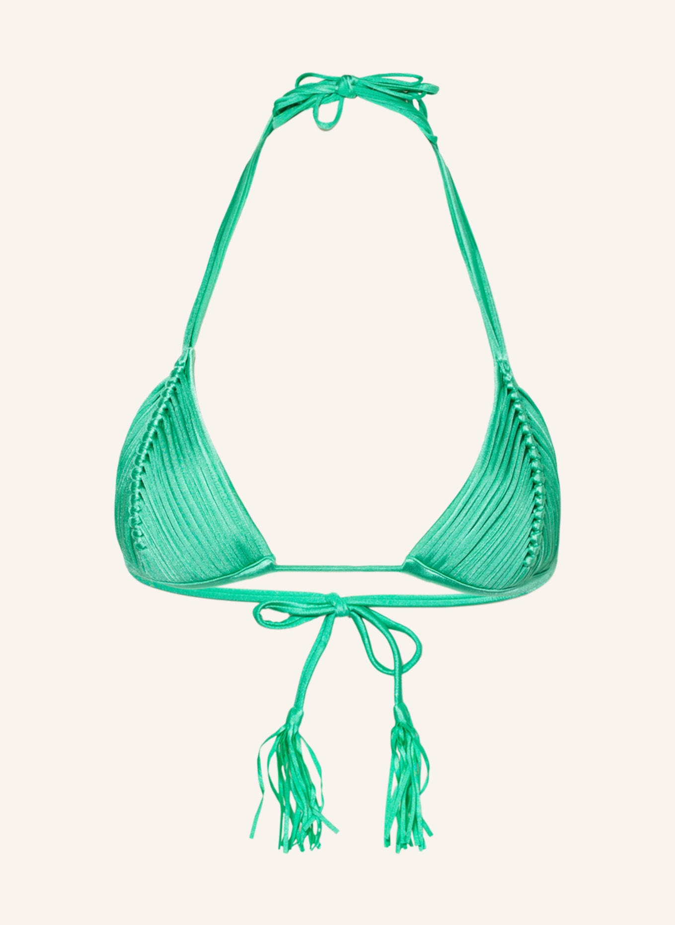 PILYQ Triangle bikini top ISLA, Color: GREEN (Image 1)