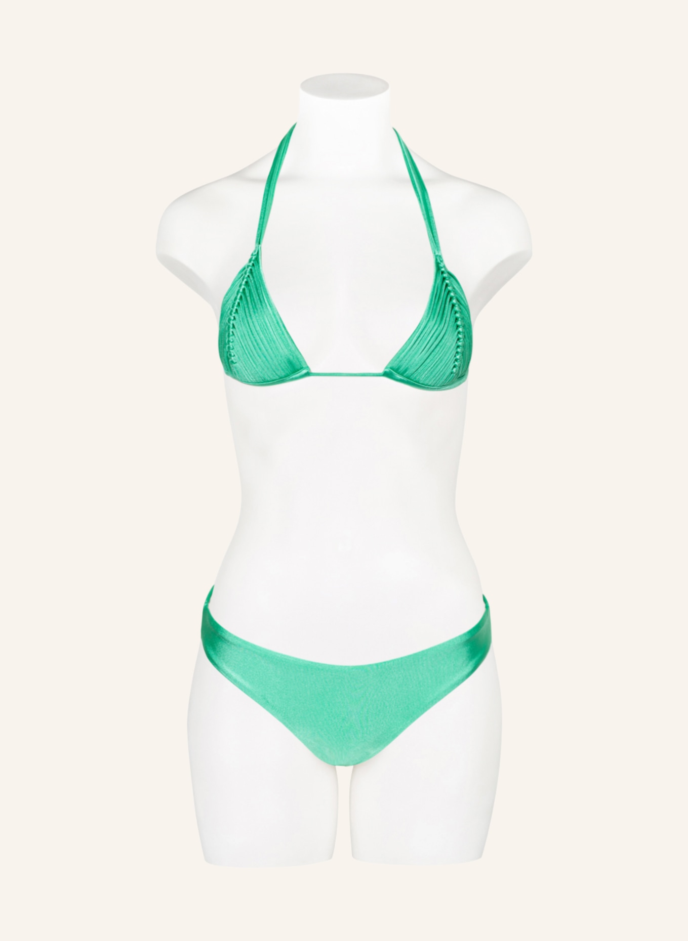 PILYQ Triangle bikini top ISLA, Color: GREEN (Image 2)