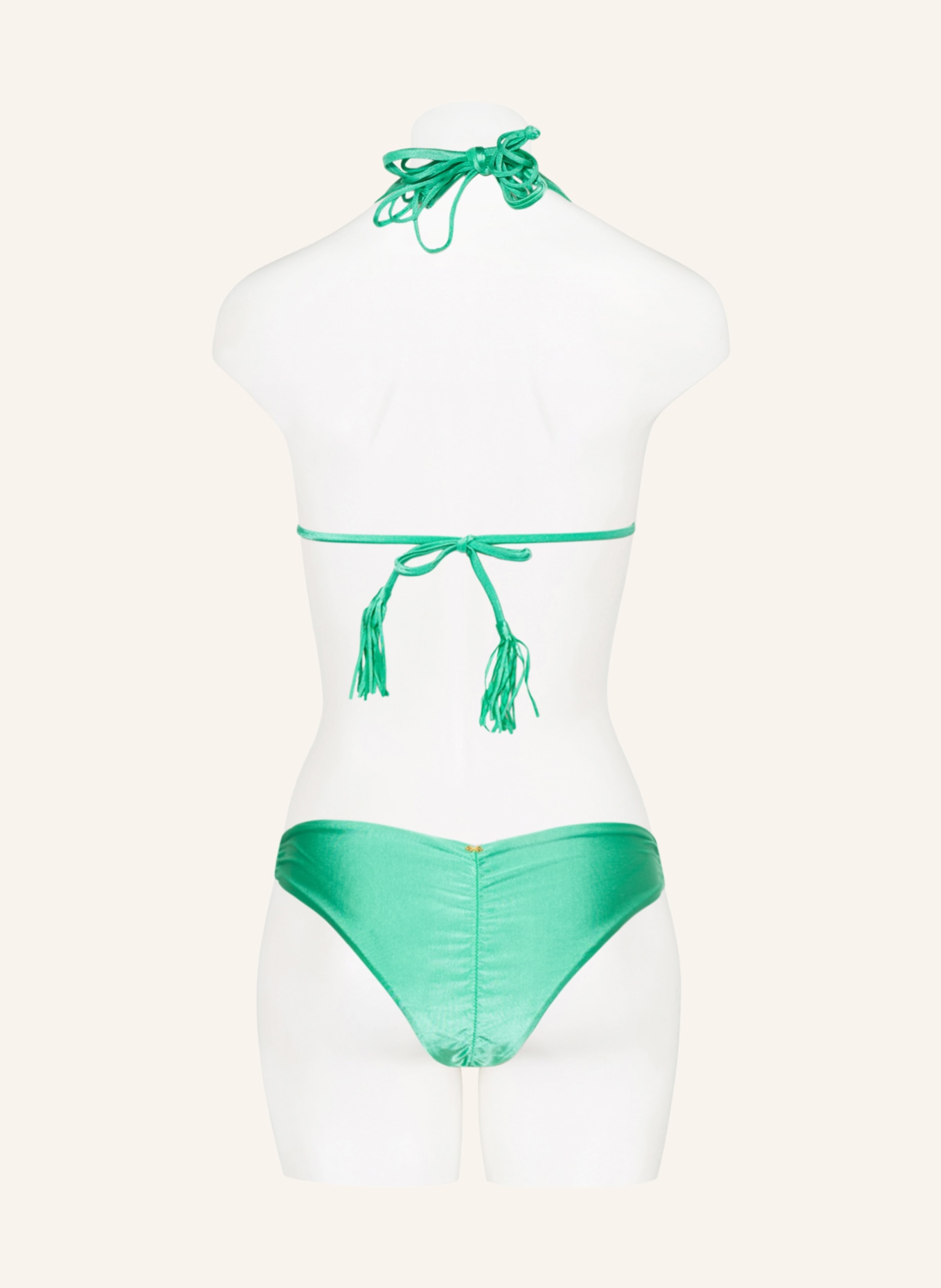 PILYQ Triangle bikini top ISLA, Color: GREEN (Image 3)