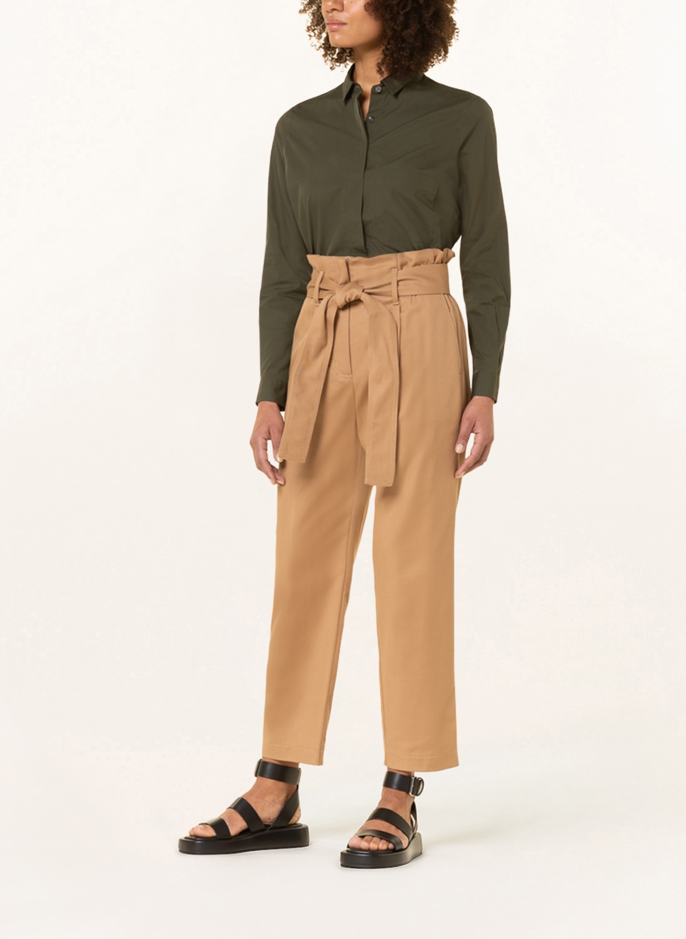BOSS Paperbag trousers THEORA, Color: BEIGE (Image 2)
