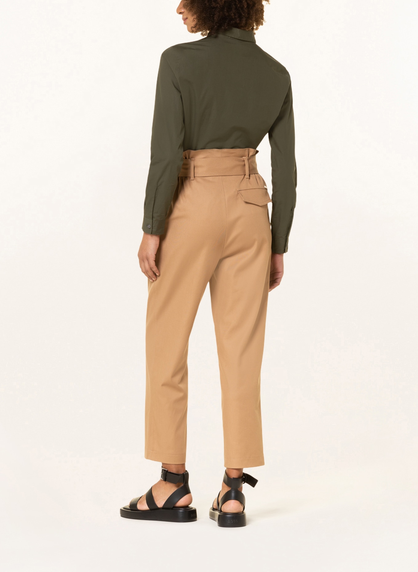 BOSS Paperbag trousers THEORA, Color: BEIGE (Image 3)