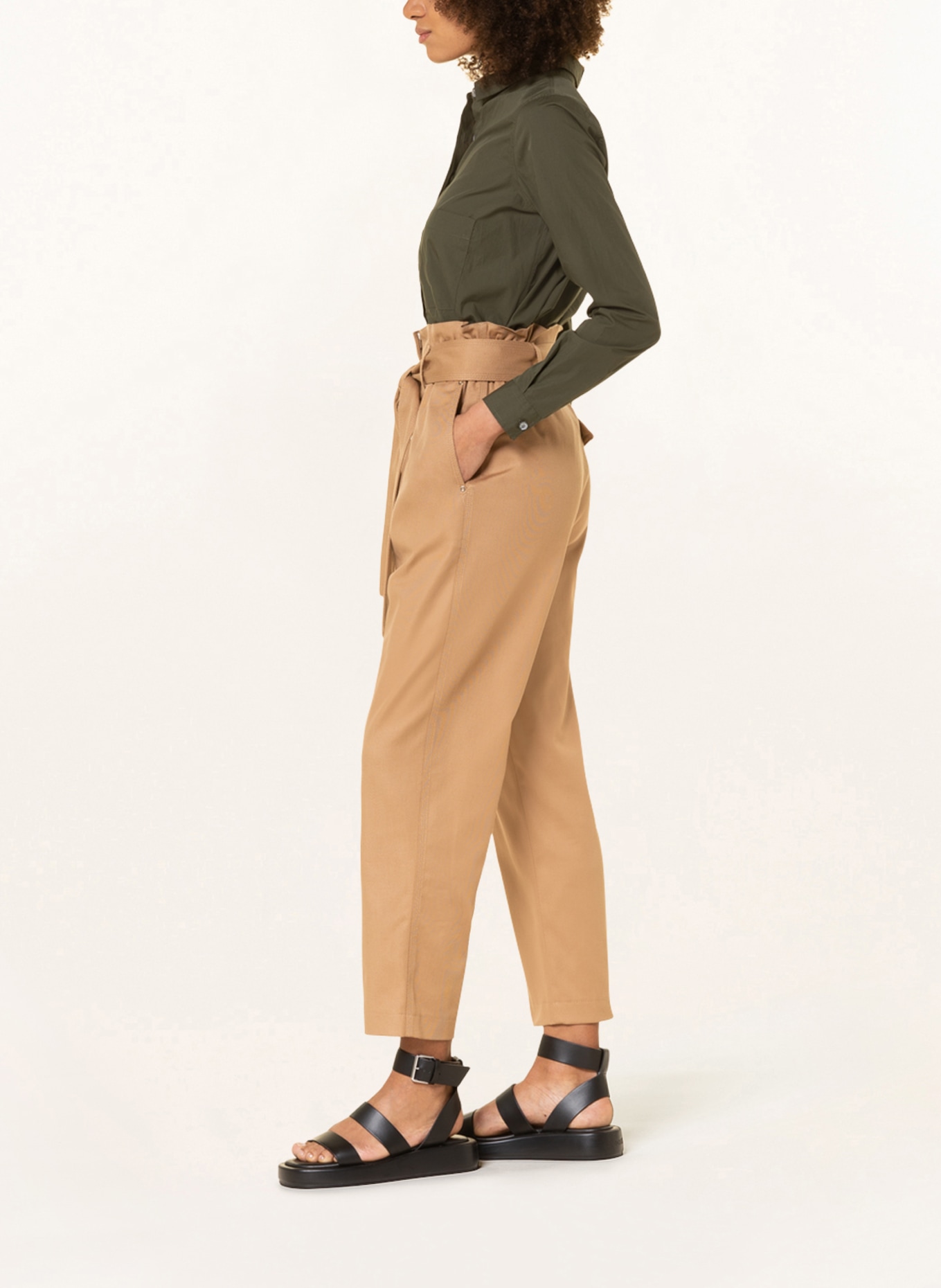 BOSS Paperbag trousers THEORA, Color: BEIGE (Image 4)