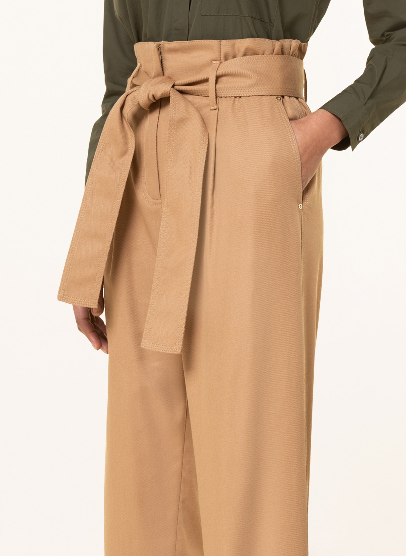 BOSS Paperbag trousers THEORA, Color: BEIGE (Image 5)