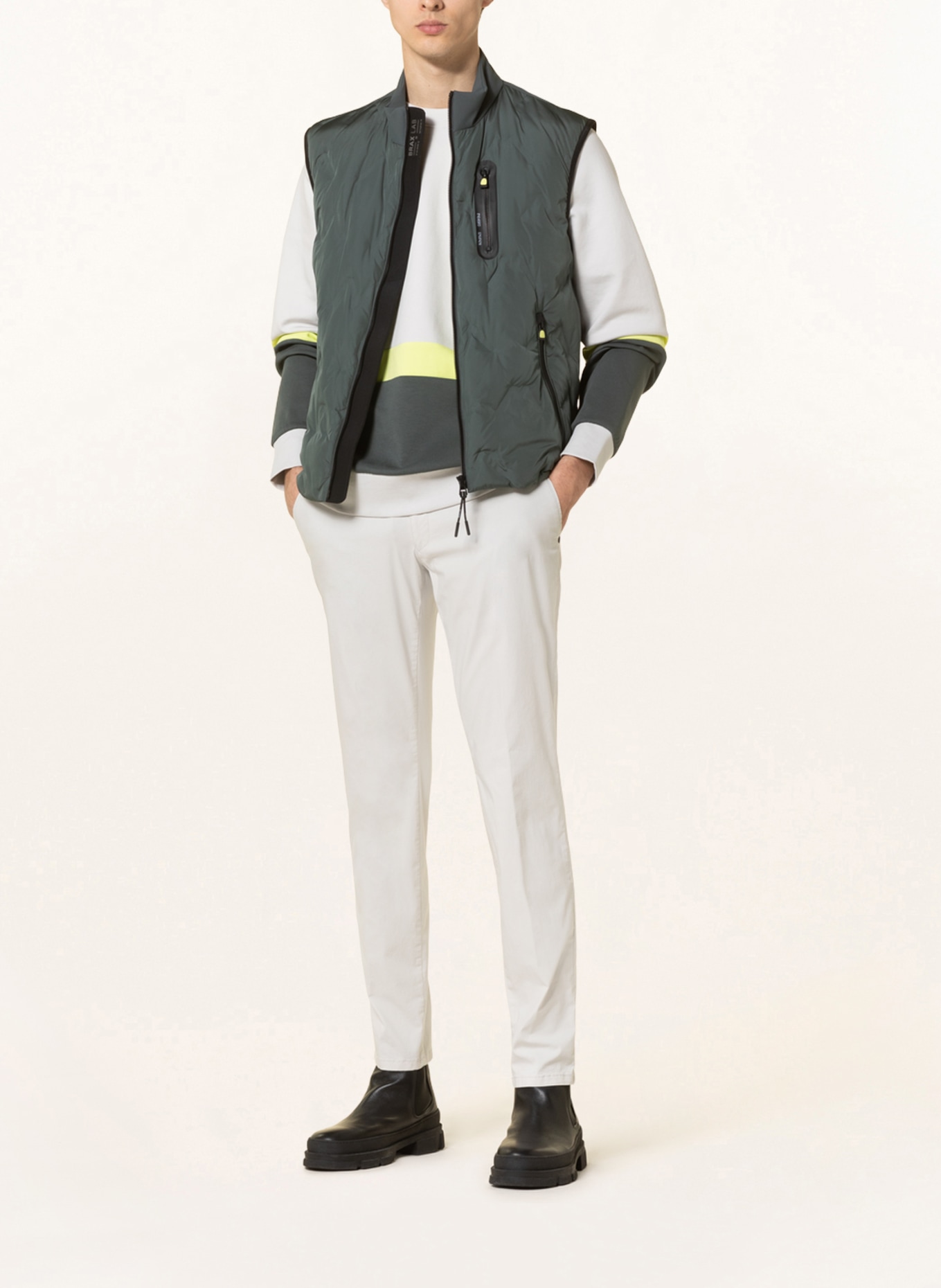 BRAX Quilted vest LEE, Color: DARK GREEN (Image 2)