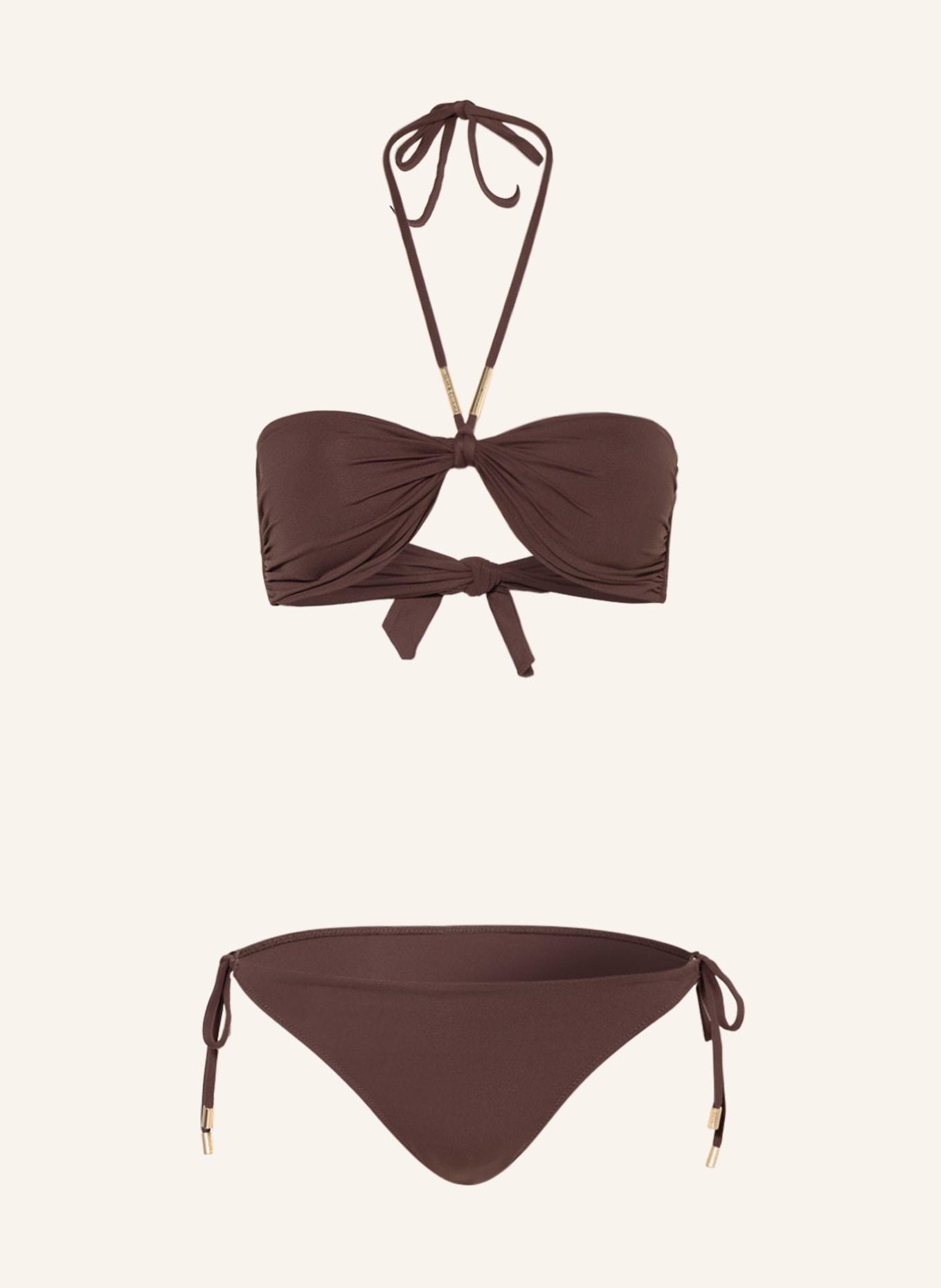 MELISSA ODABASH Bandeau bikini CANARY, Color: DARK BROWN (Image 1)