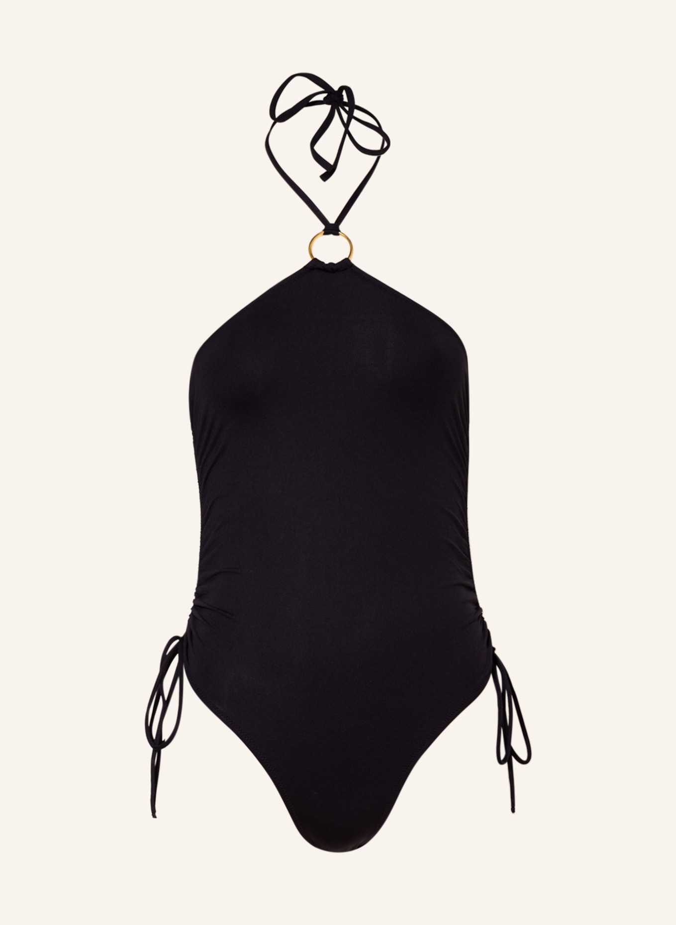 MELISSA ODABASH Halter neck swimsuit MADEIRA, Color: BLACK (Image 1)