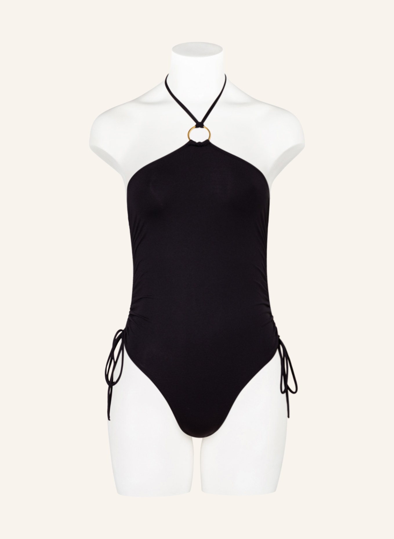 MELISSA ODABASH Halter neck swimsuit MADEIRA, Color: BLACK (Image 2)