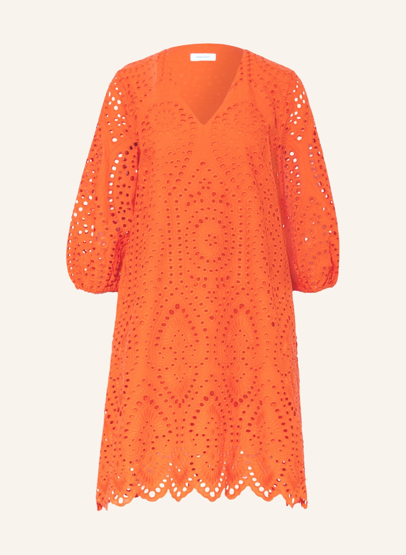 darling harbour Dress in lace with 3/4 sleeves, Color: ORANGE (Image 1)