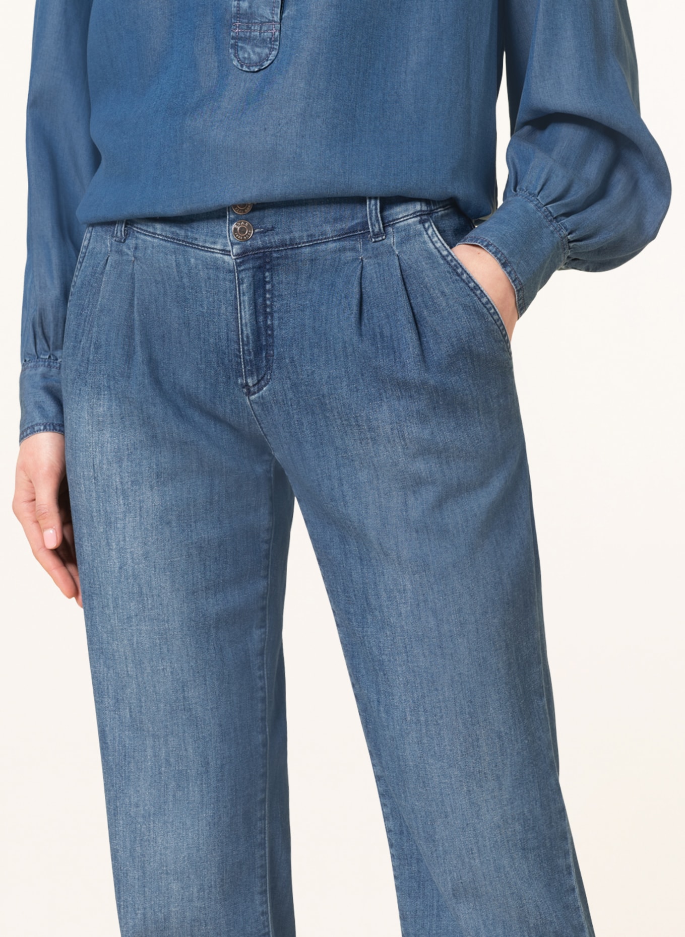 BRAX Jeans-Culotte MAINE S, Farbe: 26 USED STONE BLUE (Bild 5)