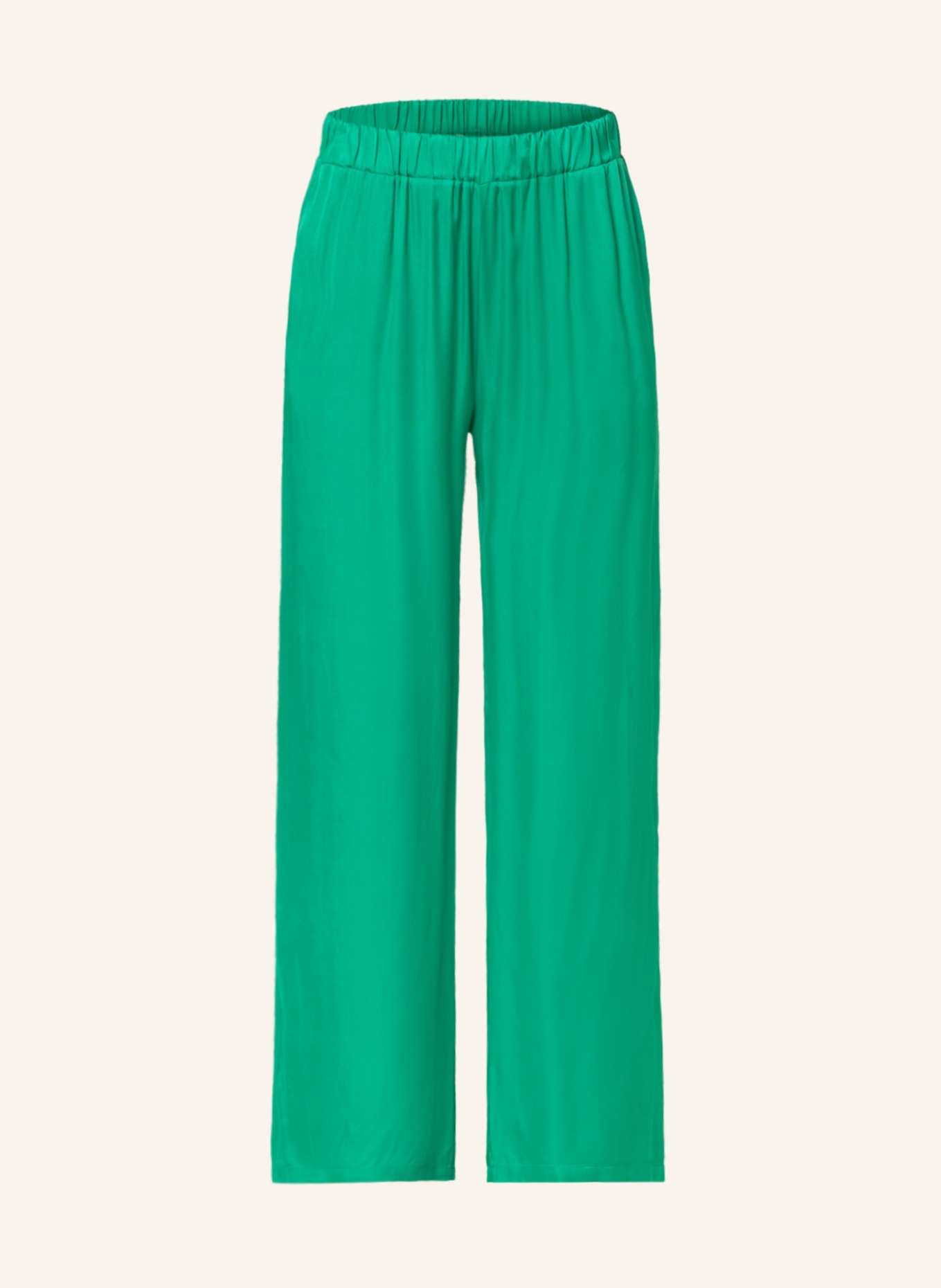 darling harbour Wide leg trousers in satin, Color: GREEN (Image 1)