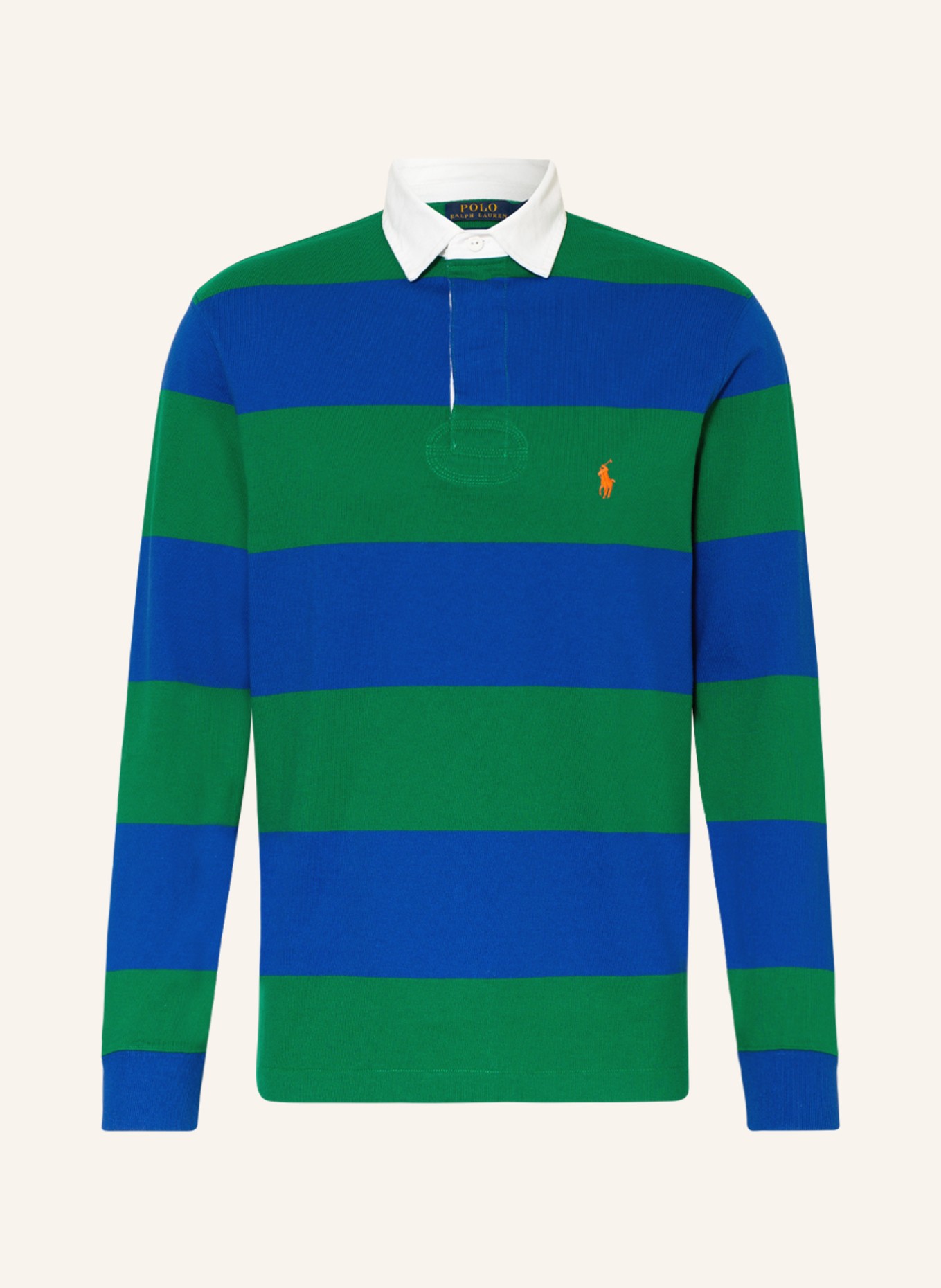 POLO RALPH LAUREN Rugby shirt classic fit in green/ blue/ white