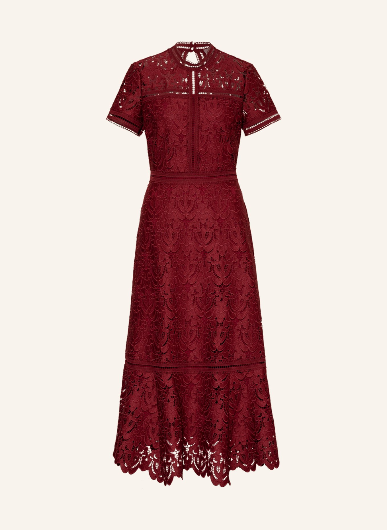 IVY OAK Sukienka z koronki MARIANNA z wycięciem, Kolor: CIEMNOCZERWONY (Obrazek 1)