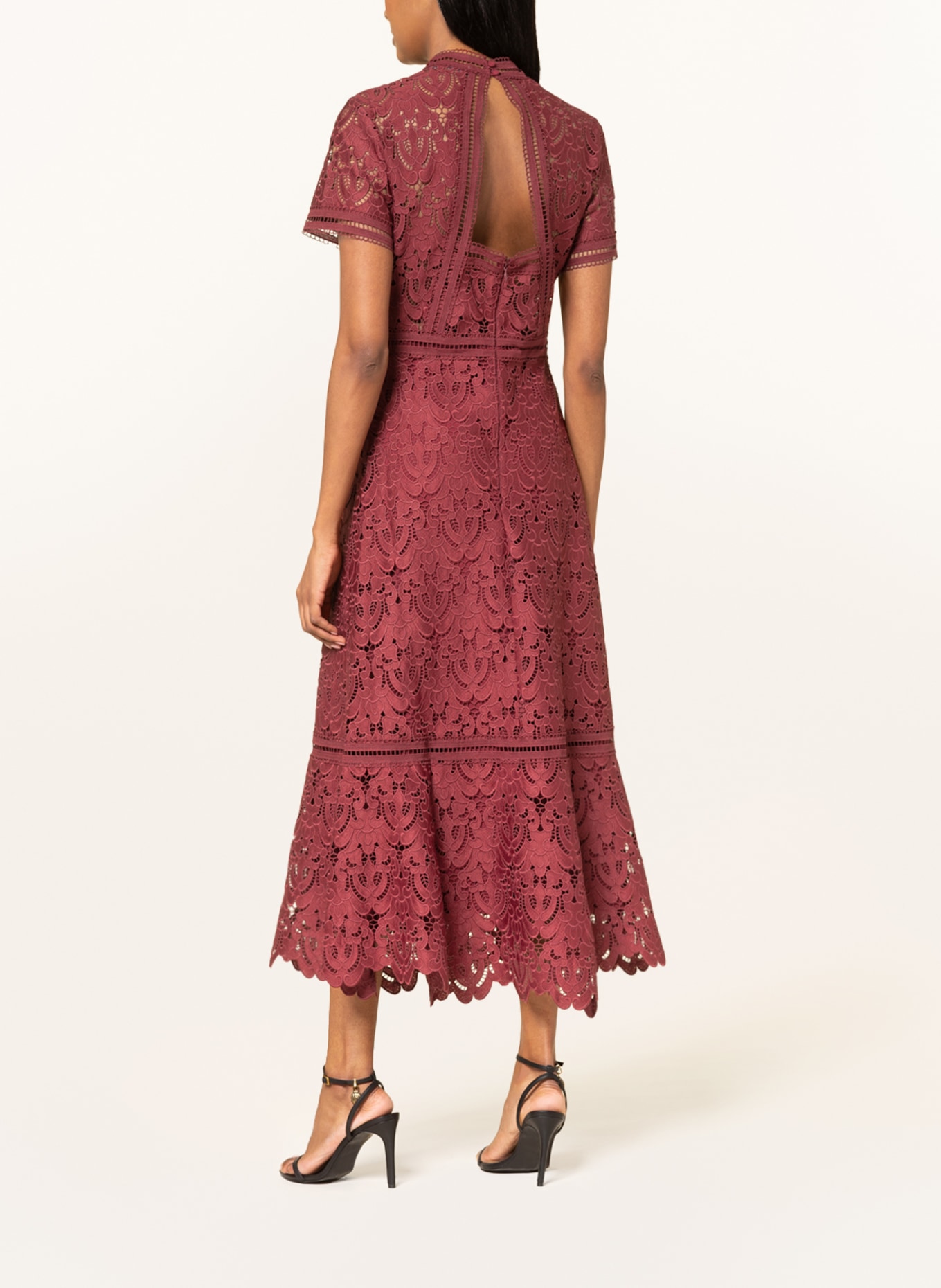 IVY OAK Lace dress MARIANNA with cut-out, Color: DARK RED (Image 3)
