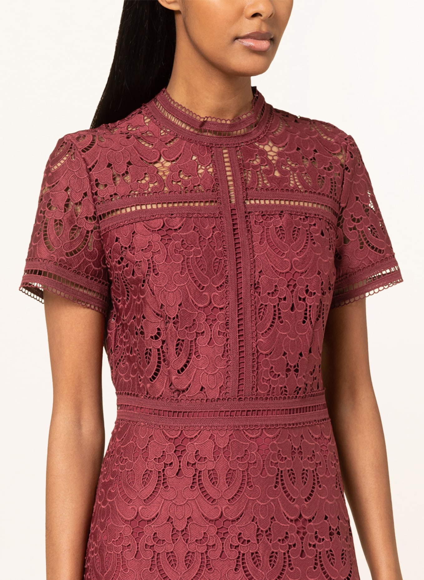 IVY OAK Lace dress MARIANNA with cut-out, Color: DARK RED (Image 4)