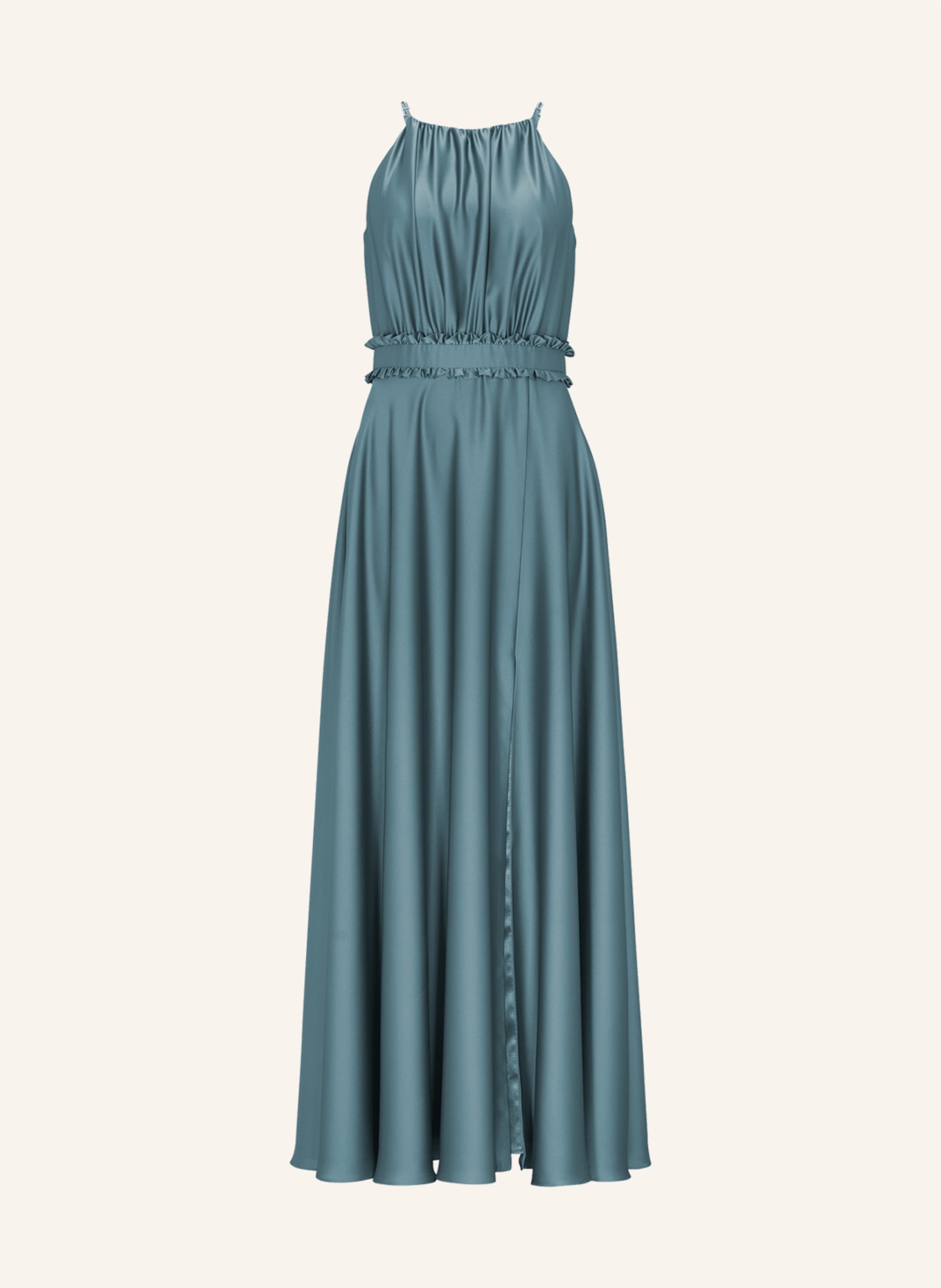 SWING Evening dress in satin, Color: BLUE (Image 1)