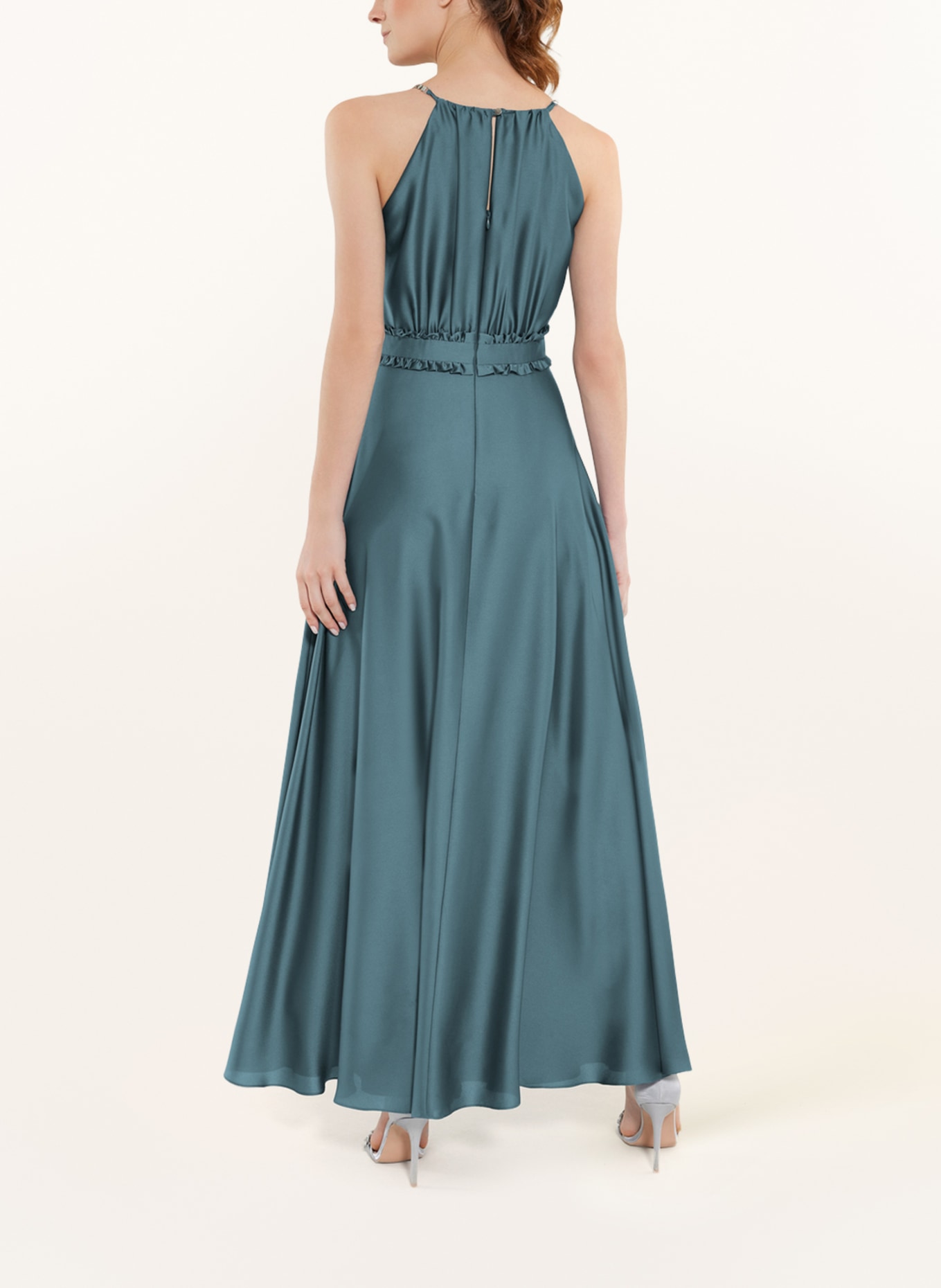 SWING Evening dress in satin, Color: BLUE (Image 3)