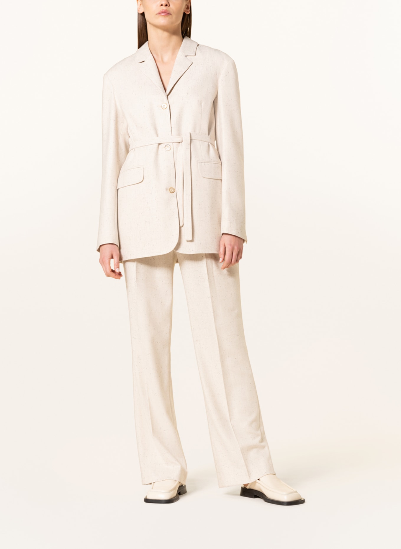 the garment Long blazer TARANTO, Color: BEIGE/ ECRU (Image 2)
